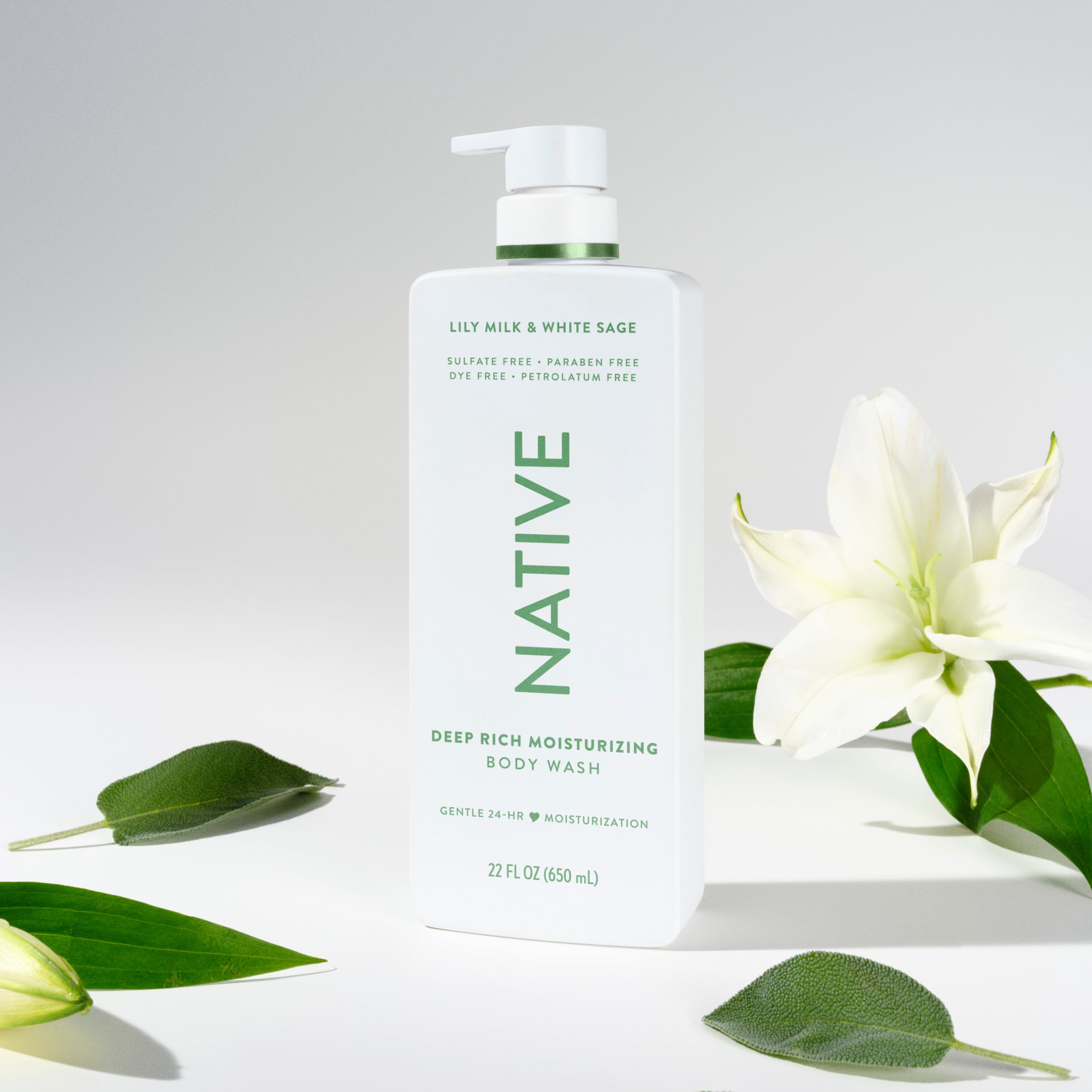 Moisturizing Body Wash Classic Lily Milk and White Sage 22oz Daily Routine