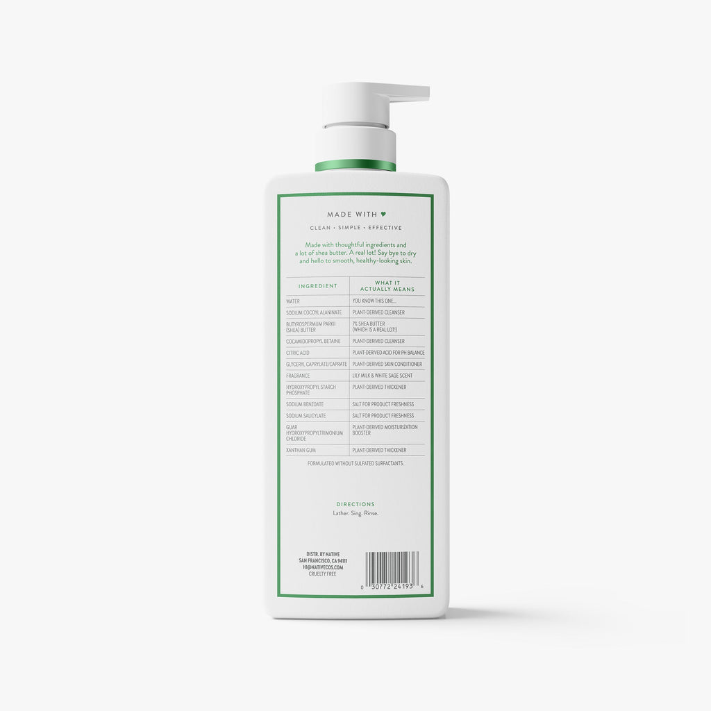 Moisturizing Body Wash Classic Lily Milk and White Sage 22oz Daily Routine