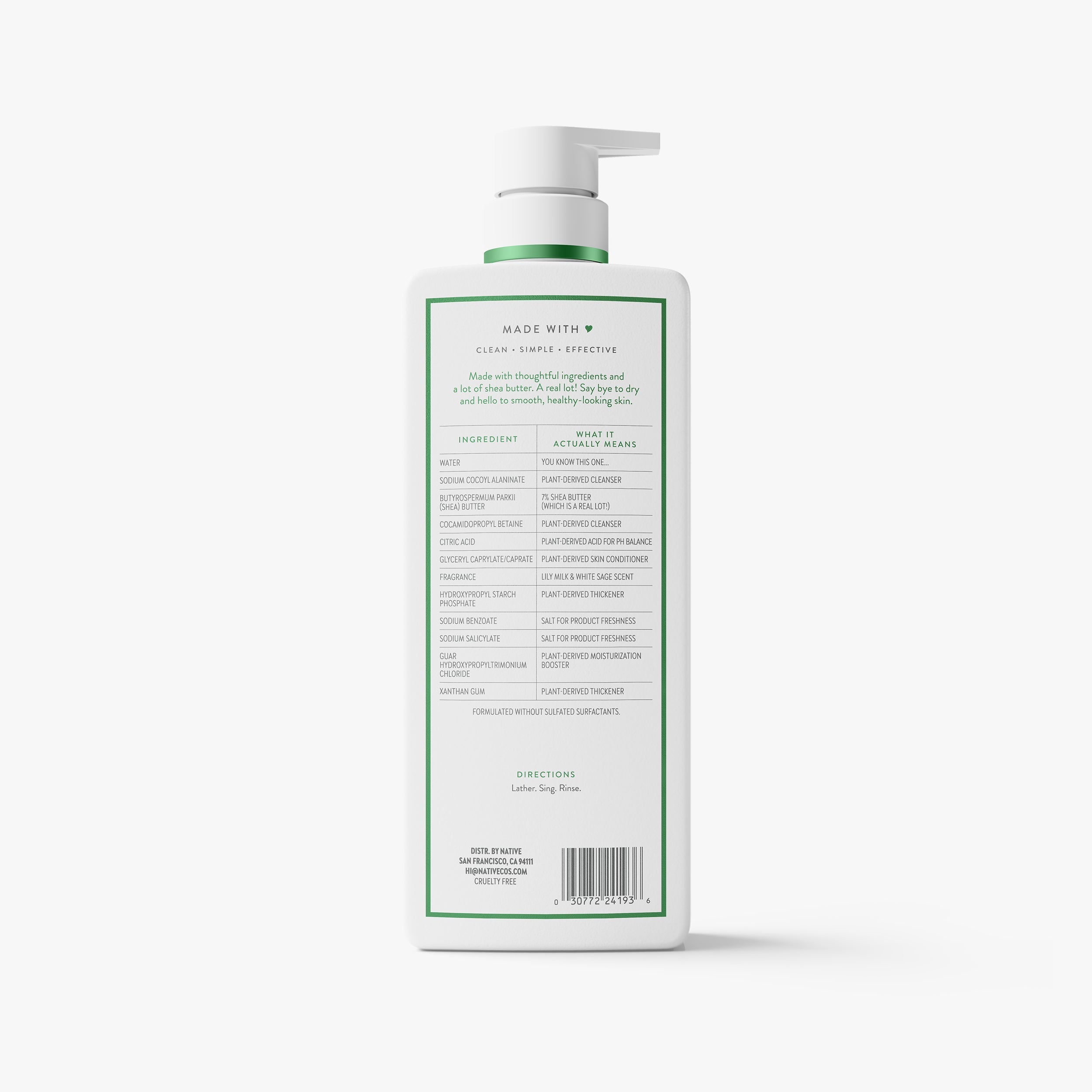 Moisturizing Body Wash Classic Lily Milk and White Sage 22oz Daily Routine