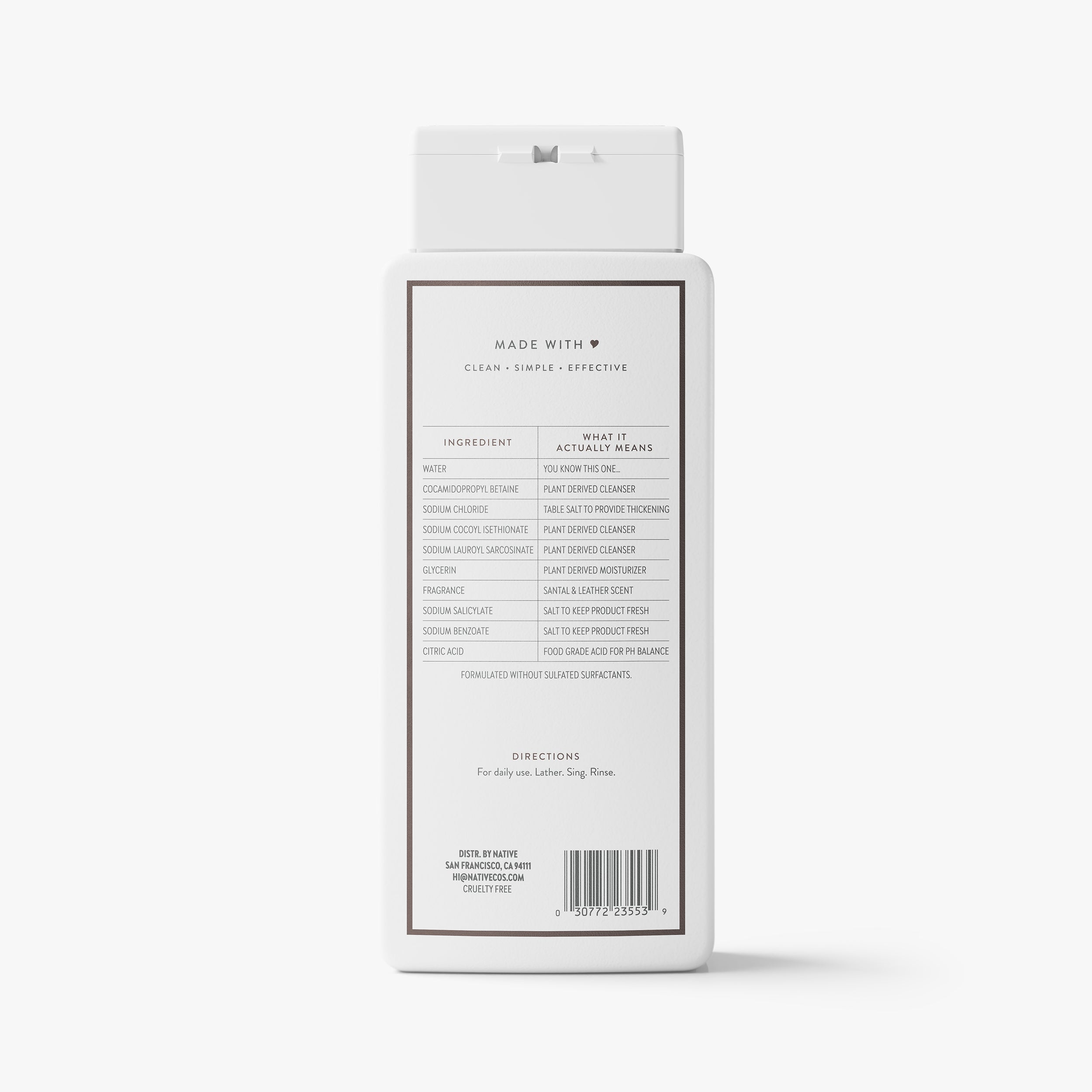 Body Wash Classic Santal and Leather 18oz Daily Routine