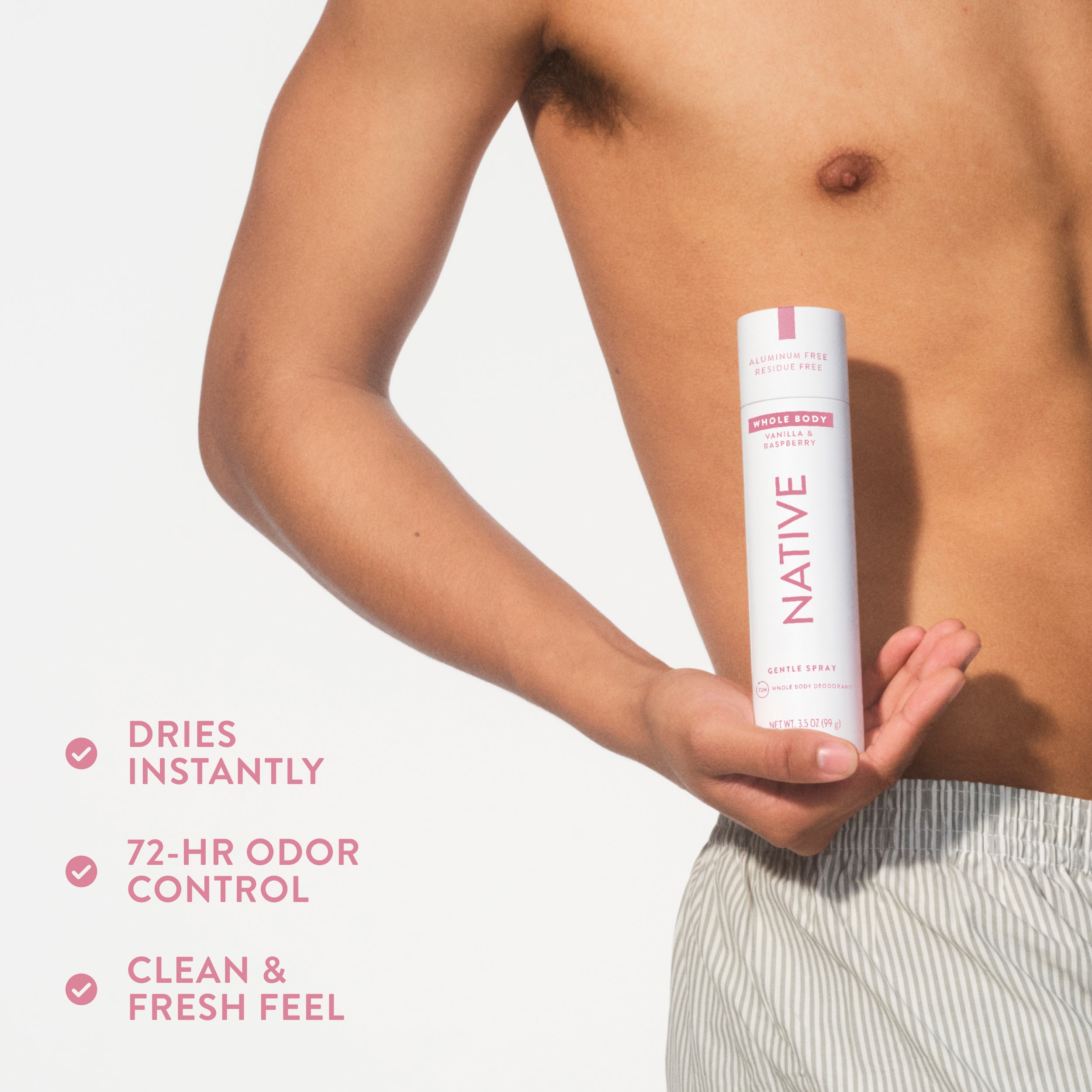Whole Body Deodorant Spray Classic Vanilla and Raspberry 3.5oz Daily Routine