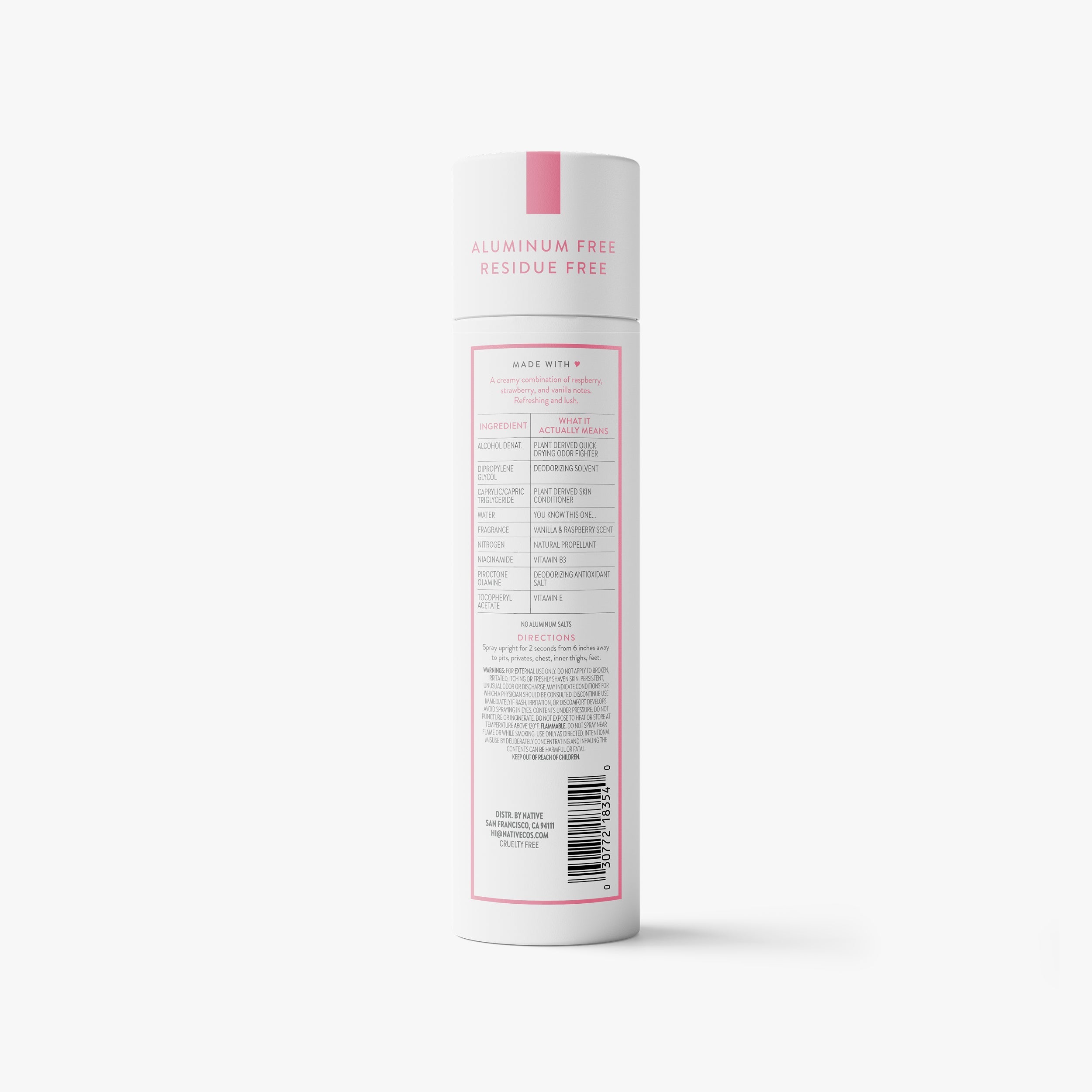 Whole Body Deodorant Spray Classic Vanilla and Raspberry 3.5oz Daily Routine