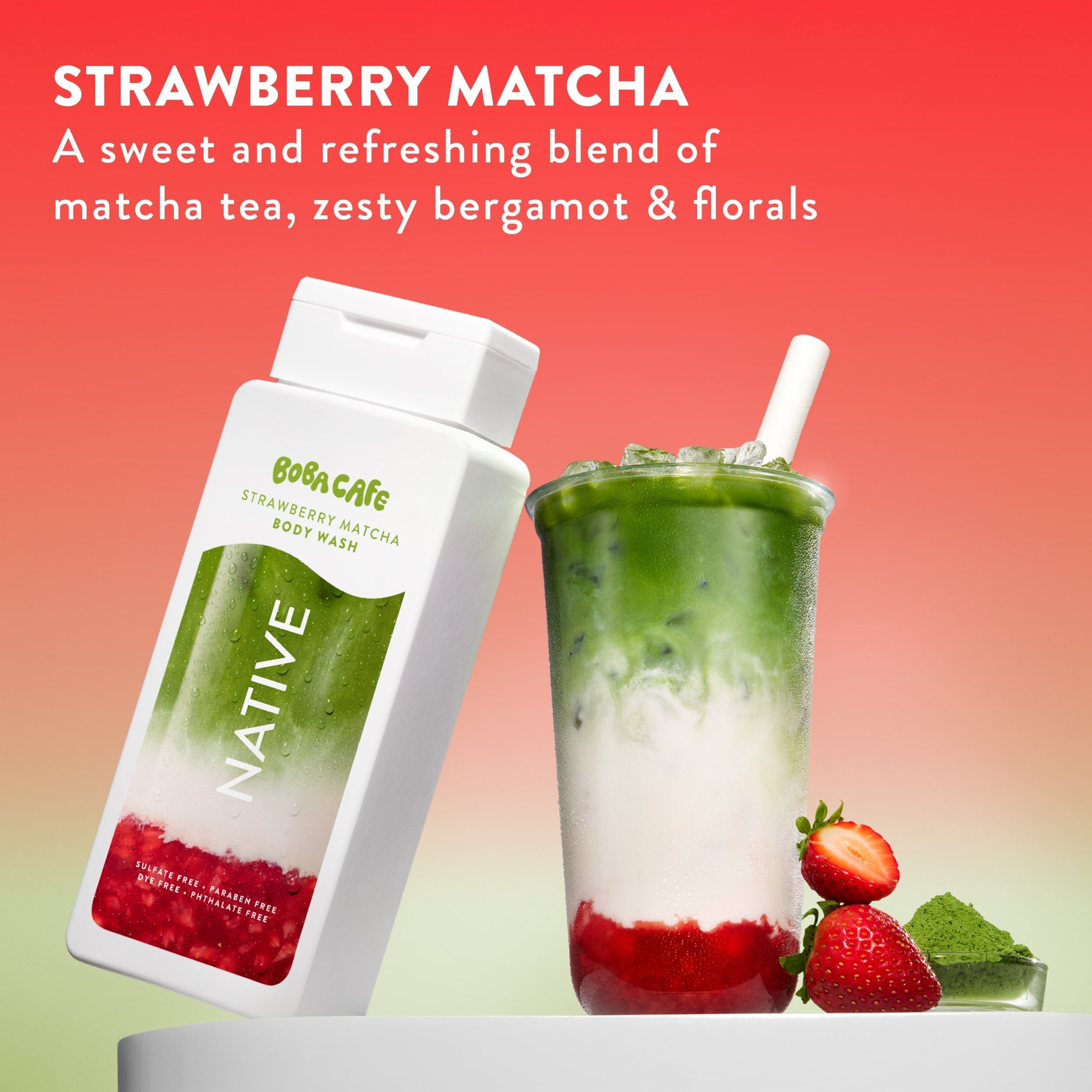 Body Wash Limited Edition Strawberry Matcha 18oz Daily Routine
