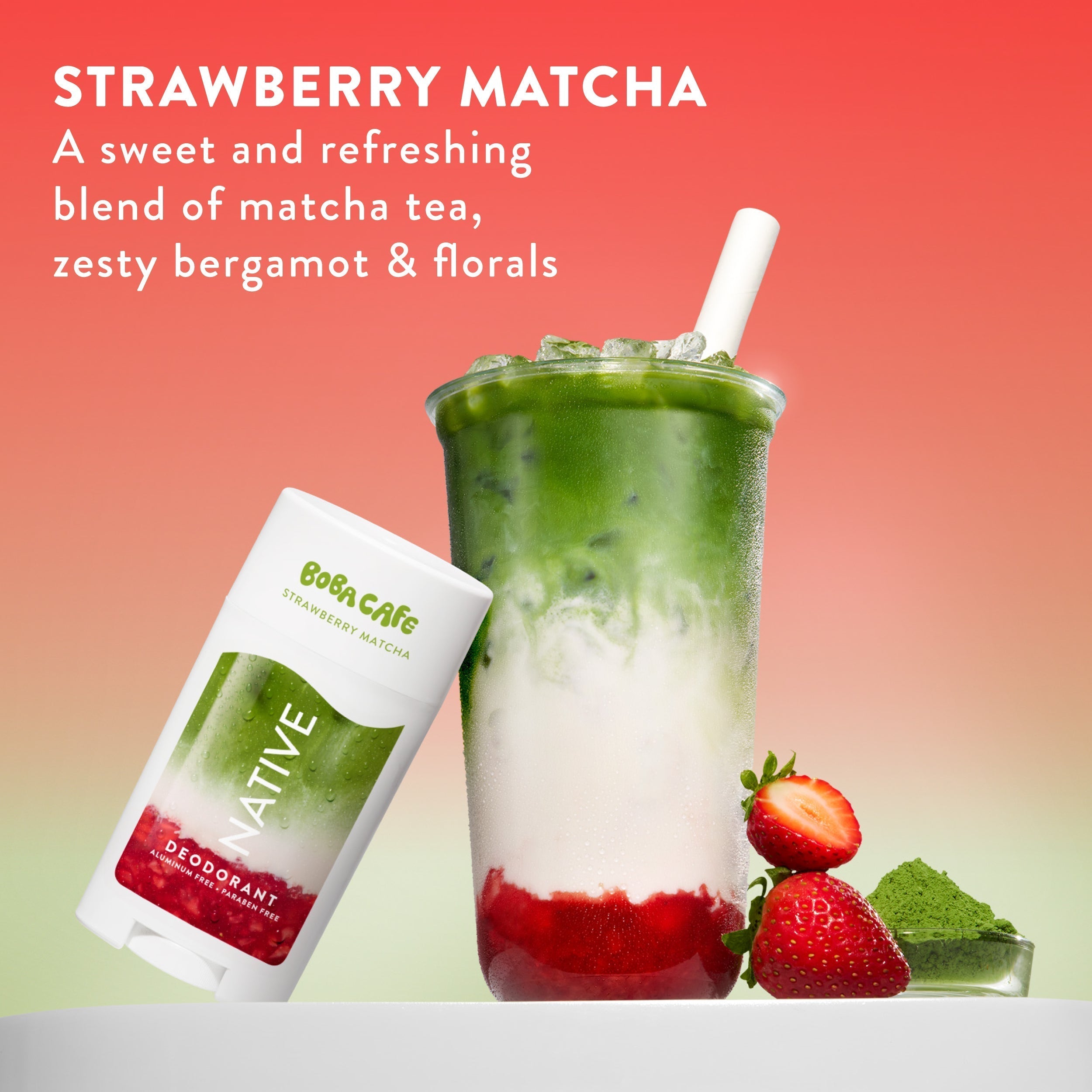 Deodorant Stick Limited Edition Strawberry Matcha 2.65oz Daily Routine