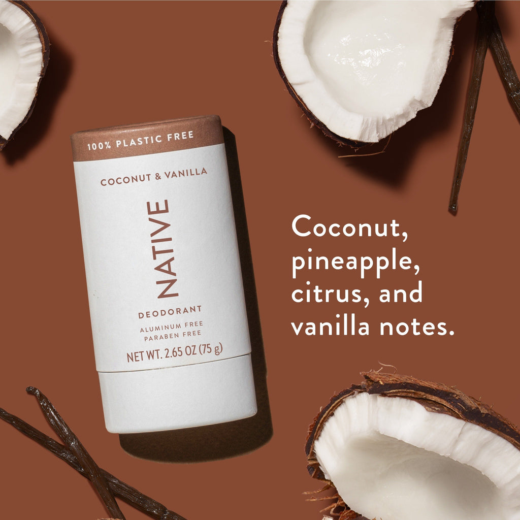 Plastic Free Deodorant Stick Classic Coconut and Vanilla 2.65oz Daily Routine