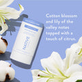 Plastic Free Sensitive Deodorant Stick Classic Cotton and Lily 2.65oz Daily Routine