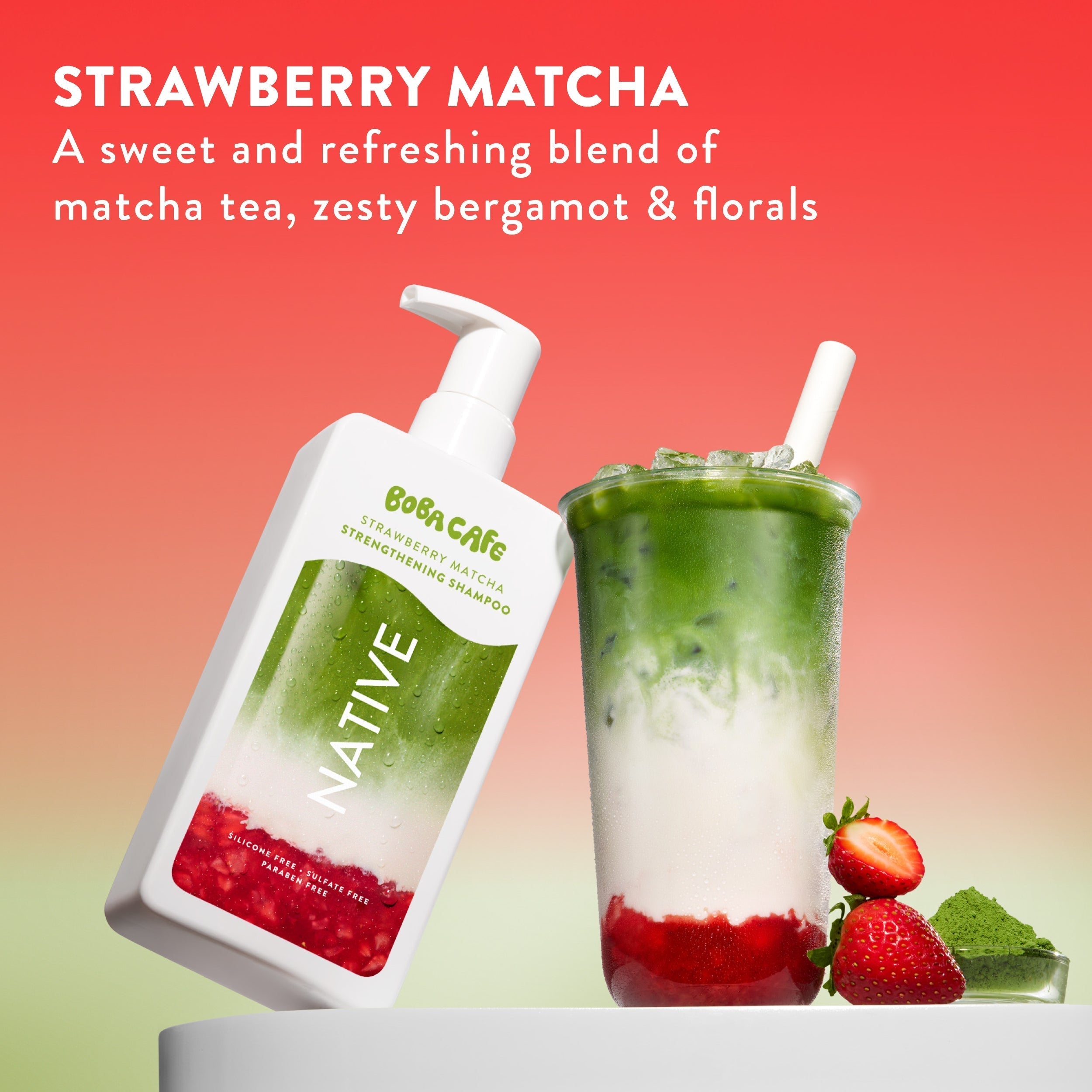 Strengthening Shampoo Limited Edition Strawberry Matcha 16.5oz Daily Routine