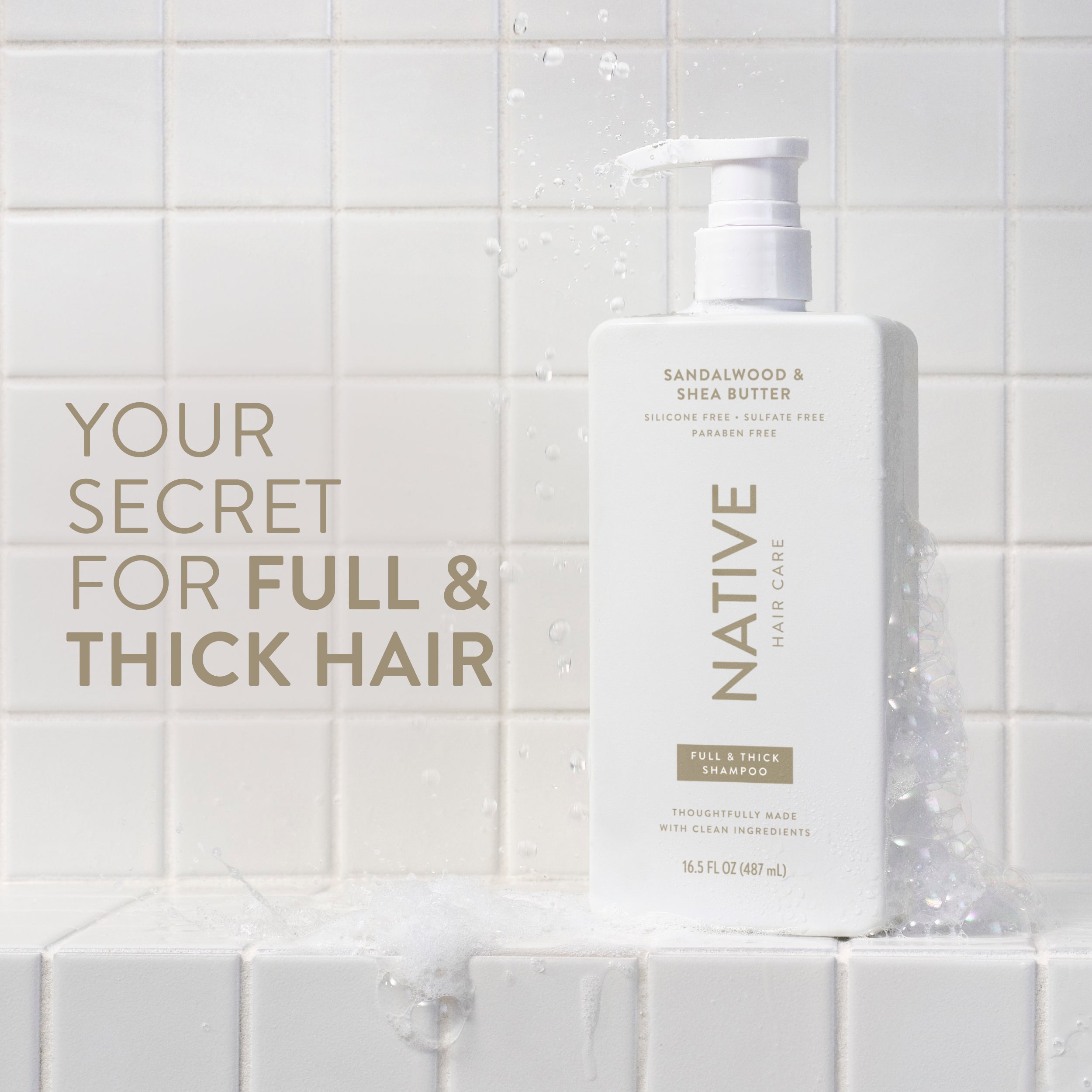 Full and Thick Shampoo Classic Sandalwood and Shea Butter 16.5oz Daily Routine