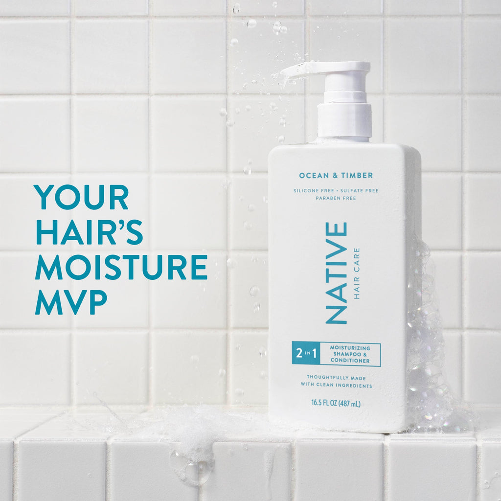 Moisturizing 2 in 1 Shampoo and Conditioner Classic Ocean and Timber 16.5oz Daily Routine