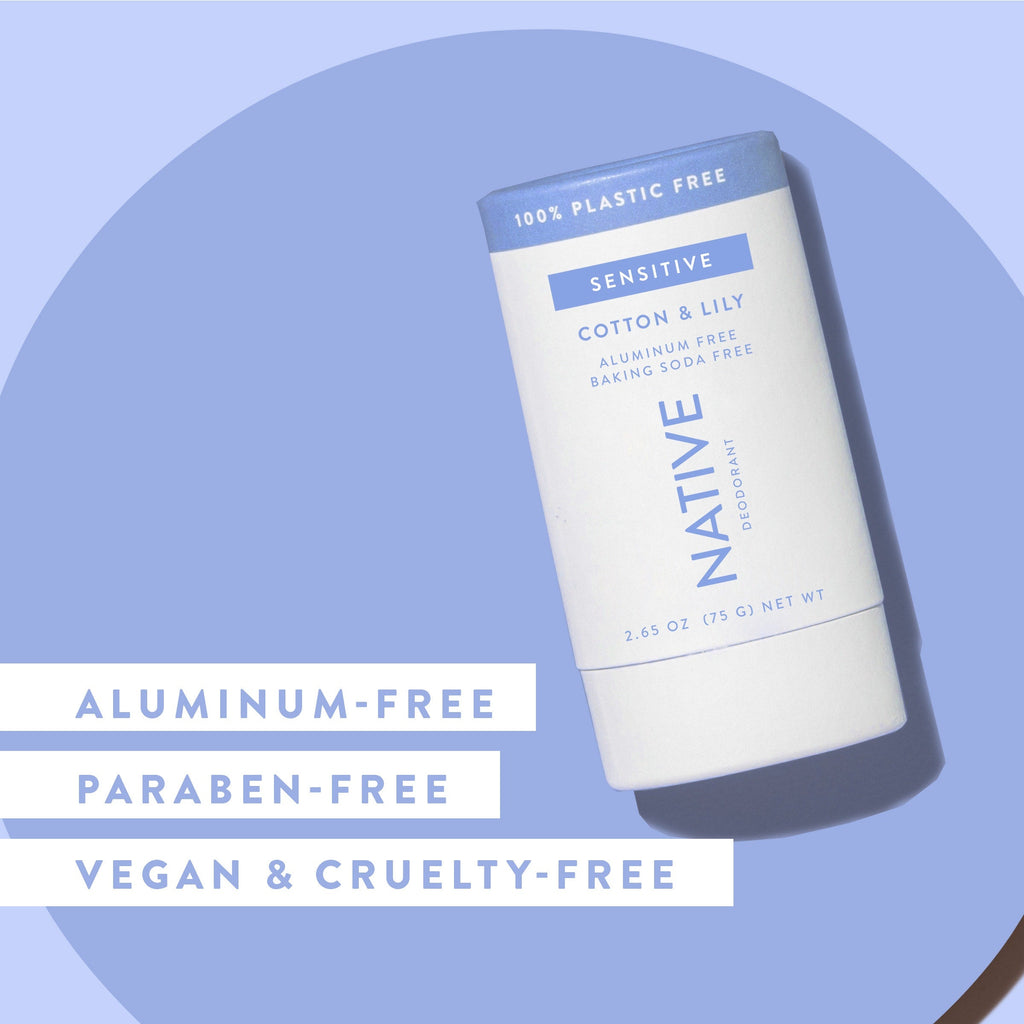 Plastic Free Sensitive Deodorant Stick Classic Cotton and Lily 2.65oz Daily Routine