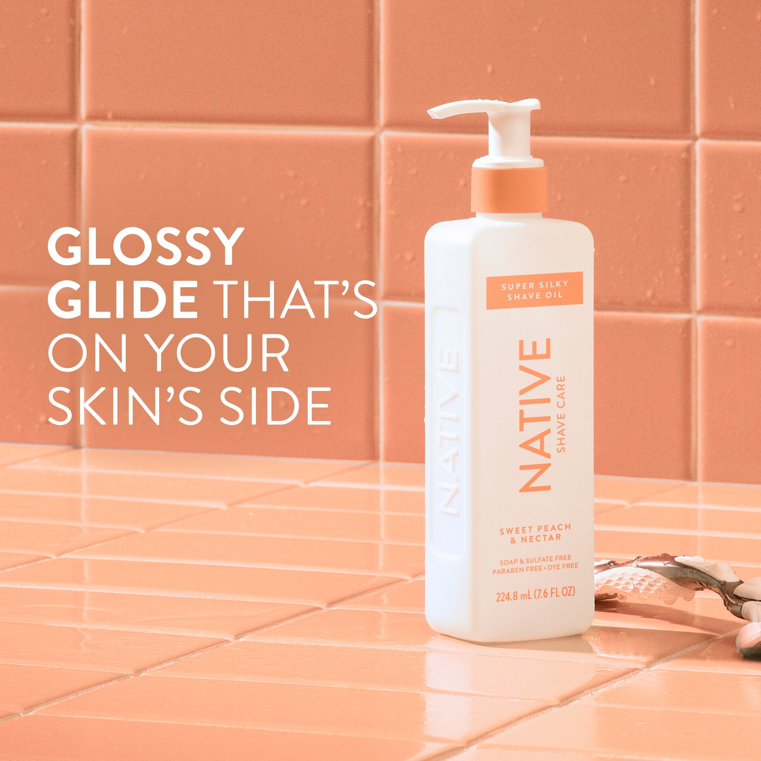 Silky Smooth Shave Oil Classic Sweet Peach and Nectar 7.6oz Daily Routine