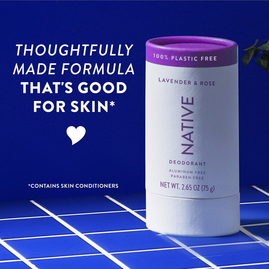 Plastic Free Deodorant Stick Classic Lavender and Rose 2.65oz Daily Routine
