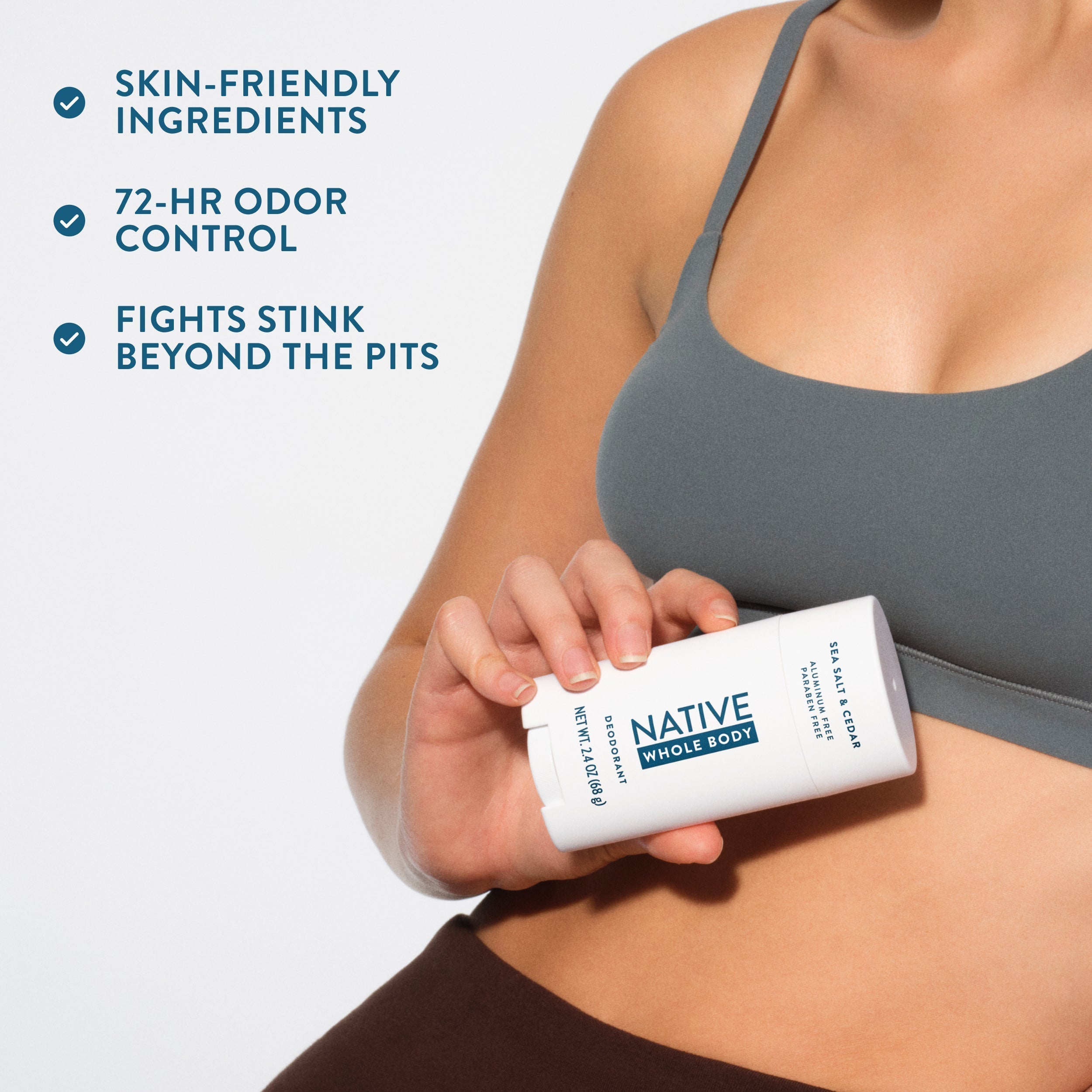 Whole Body Deodorant Stick Classic Sea Salt and Cedar 2.4oz Daily Routine