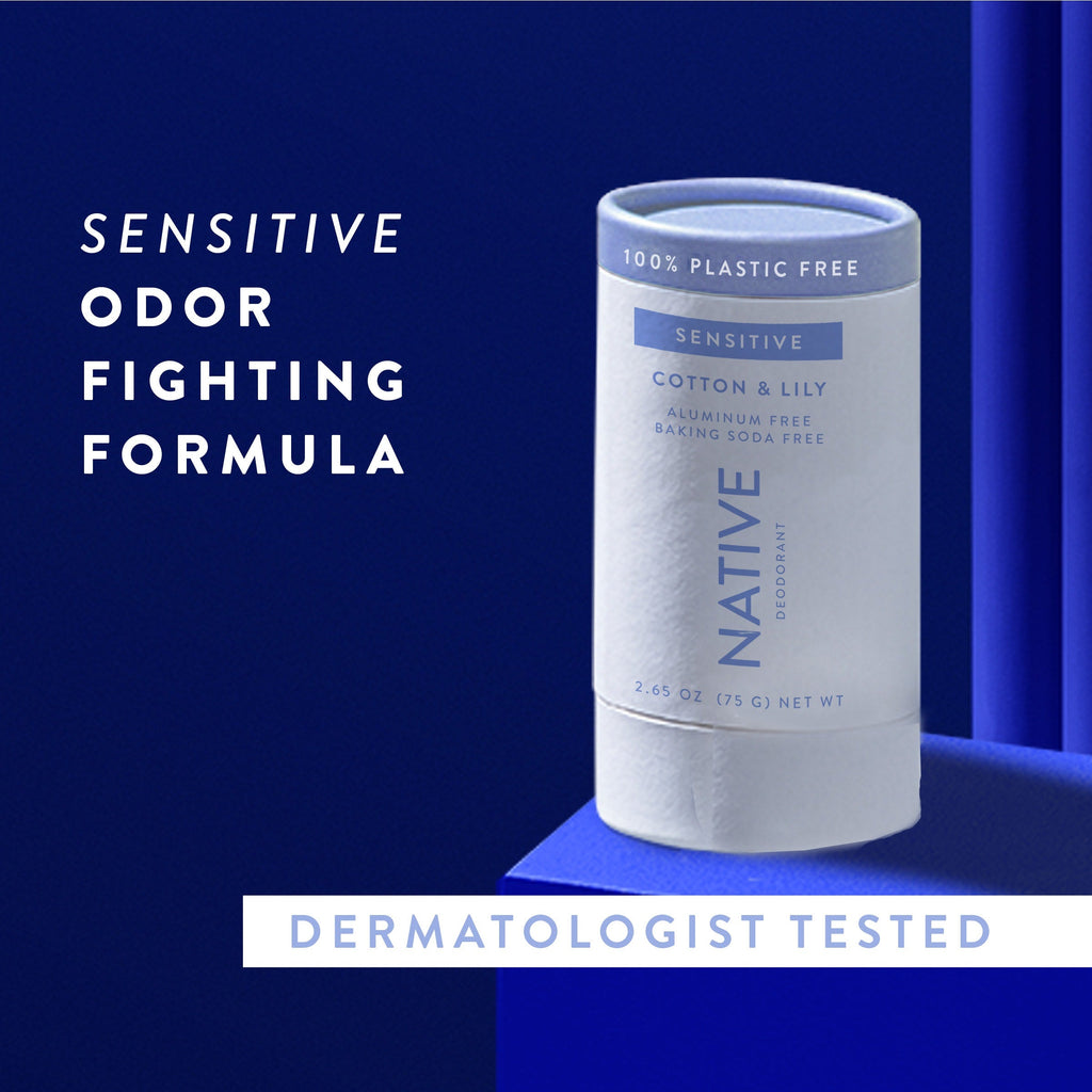 Plastic Free Sensitive Deodorant Stick Classic Cotton and Lily 2.65oz Daily Routine