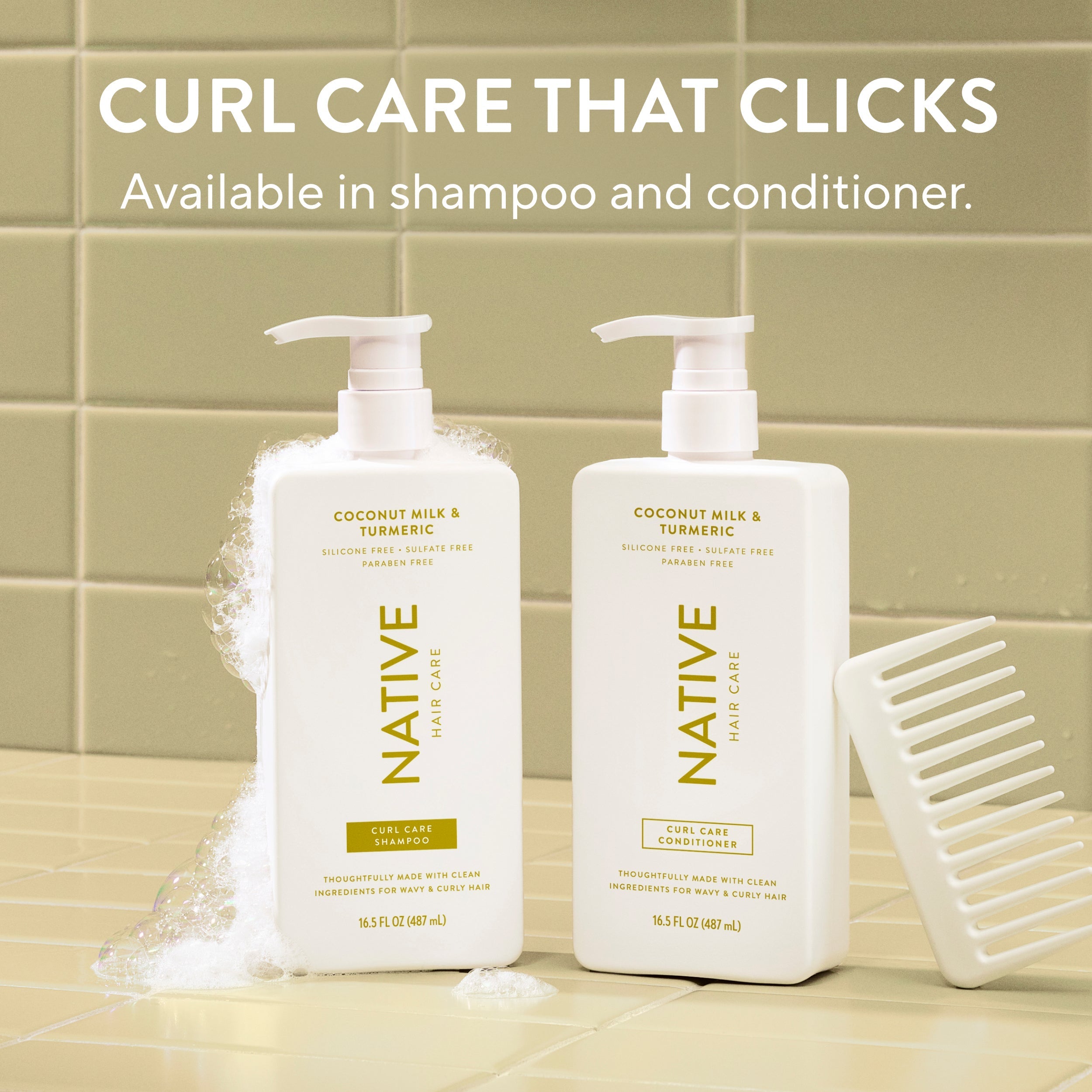 Curl Care Shampoo Classic Coconut Milk and Turmeric 16.5oz Daily Routine