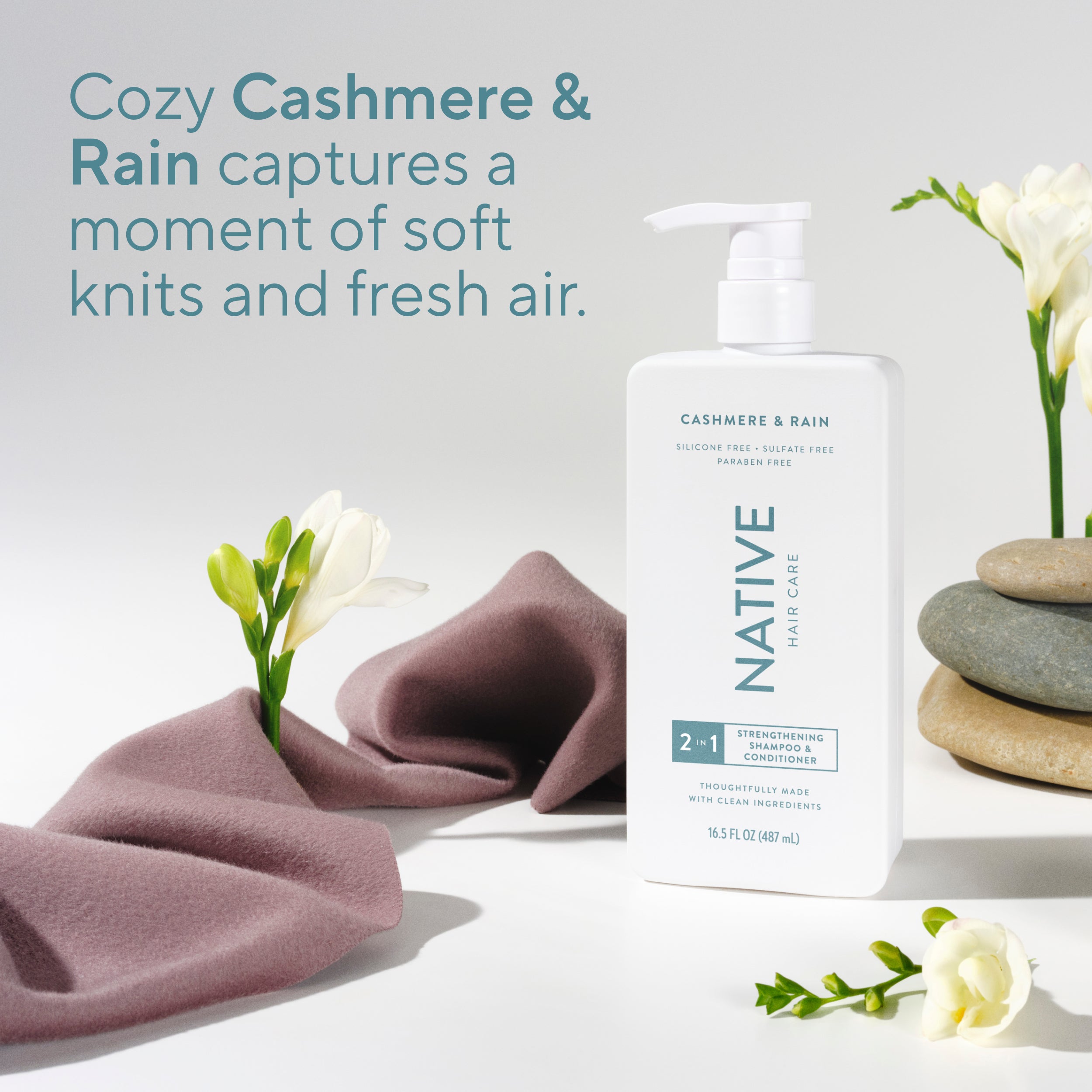Strengthening 2 in 1 Shampoo and Conditioner Classic Cashmere and Rain 16.5oz Daily Routine