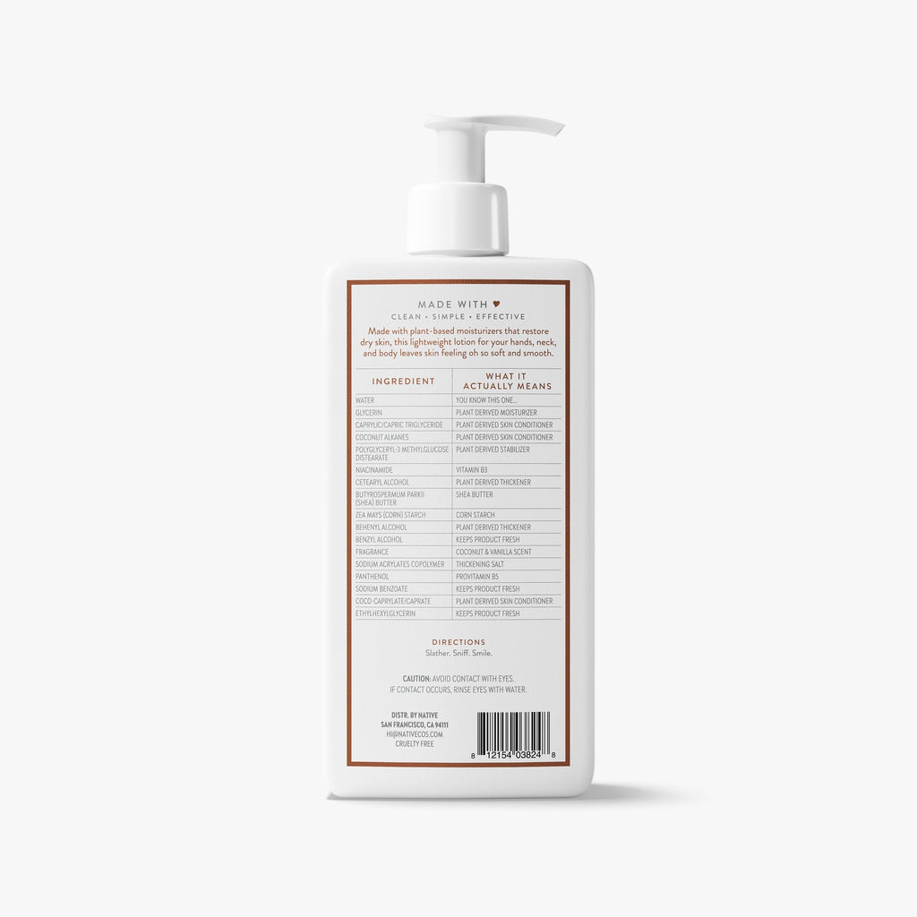 Body Lotion Classic Coconut and Vanilla 16.5oz Daily Routine