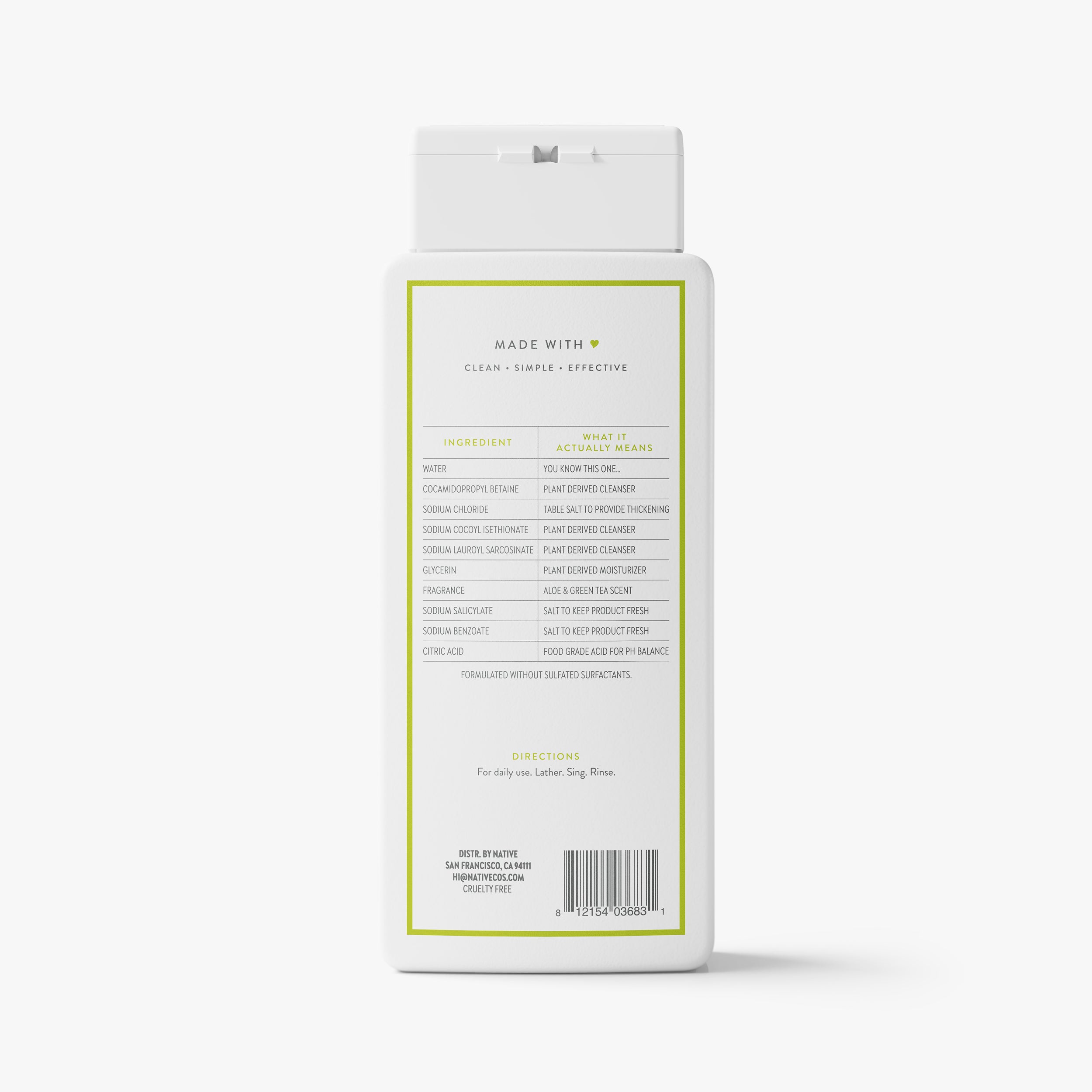 Body Wash Classic Aloe and Green Tea 18oz Daily Routine