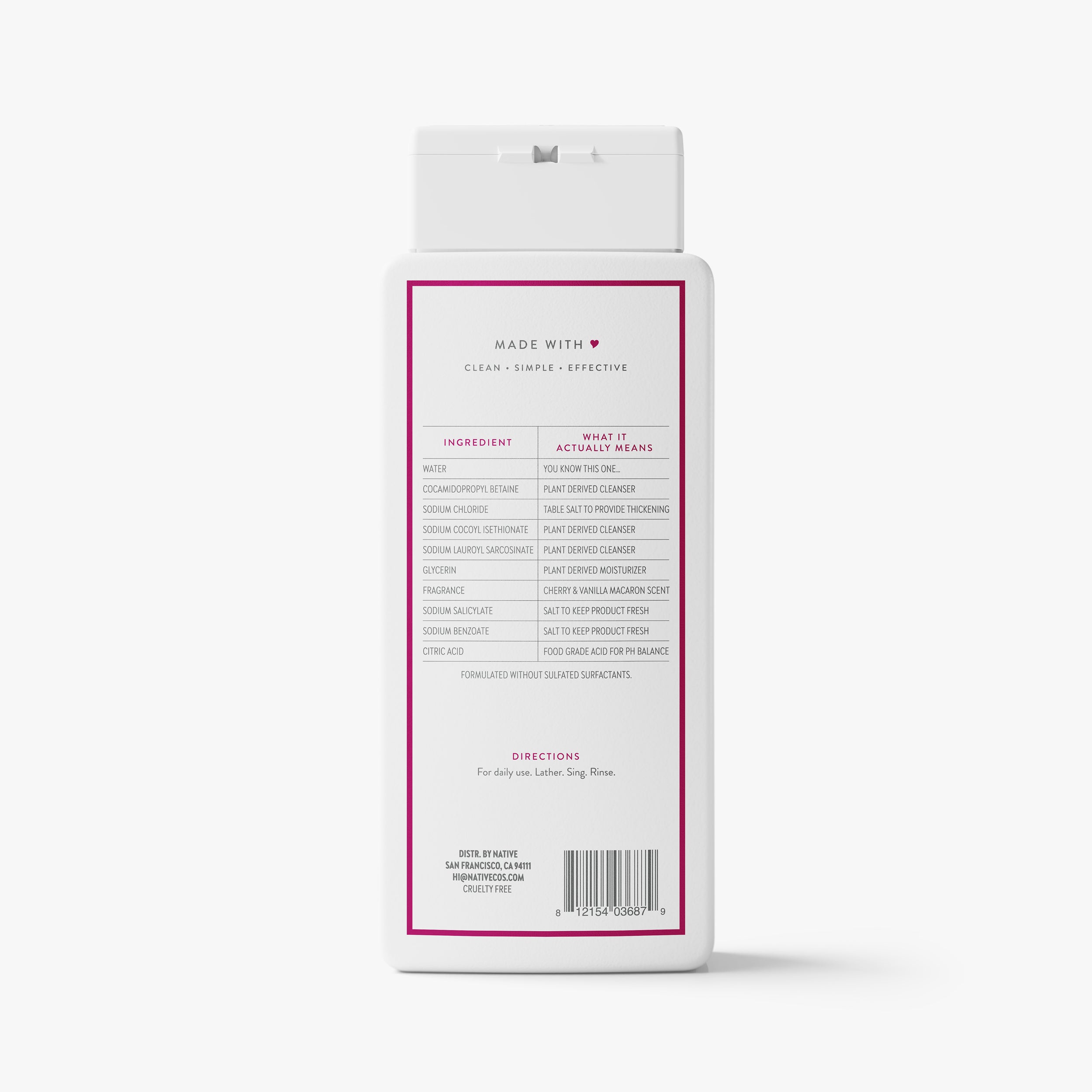 Body Wash Classic Cherry and Vanilla Macaron 18oz Daily Routine