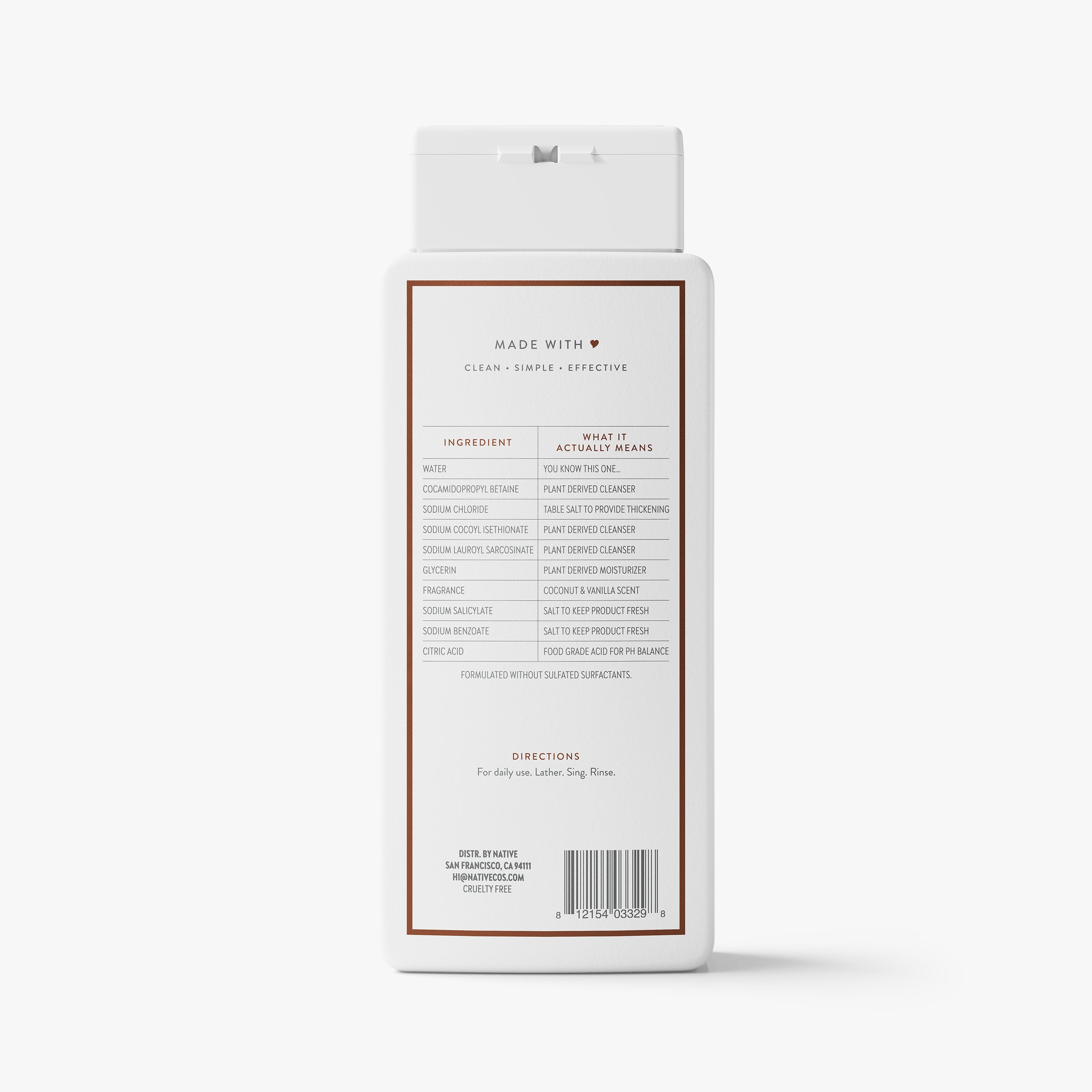 Body Wash Classic Coconut and Vanilla 18oz Daily Routine