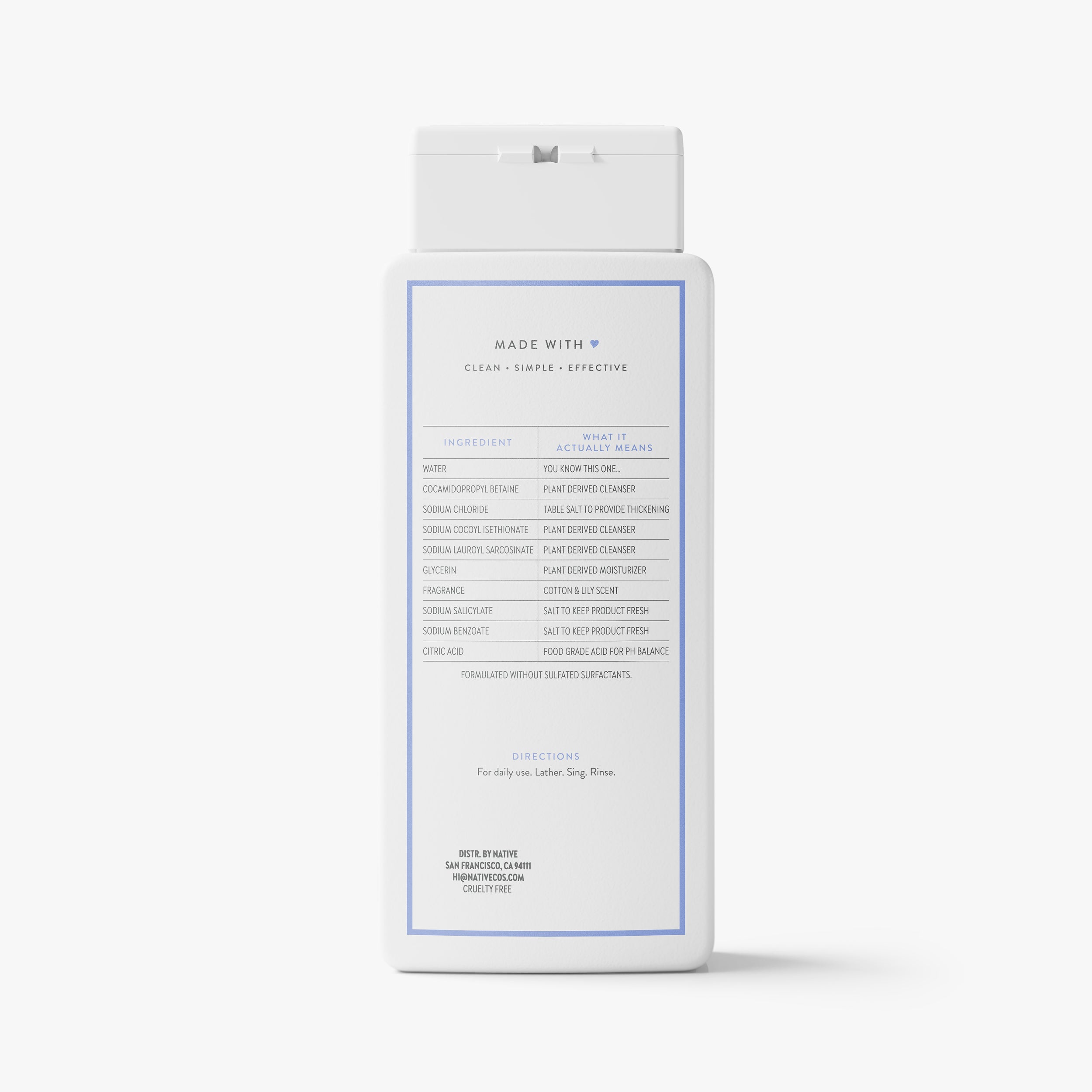 Body Wash Classic Cotton and Lily 18oz Daily Routine