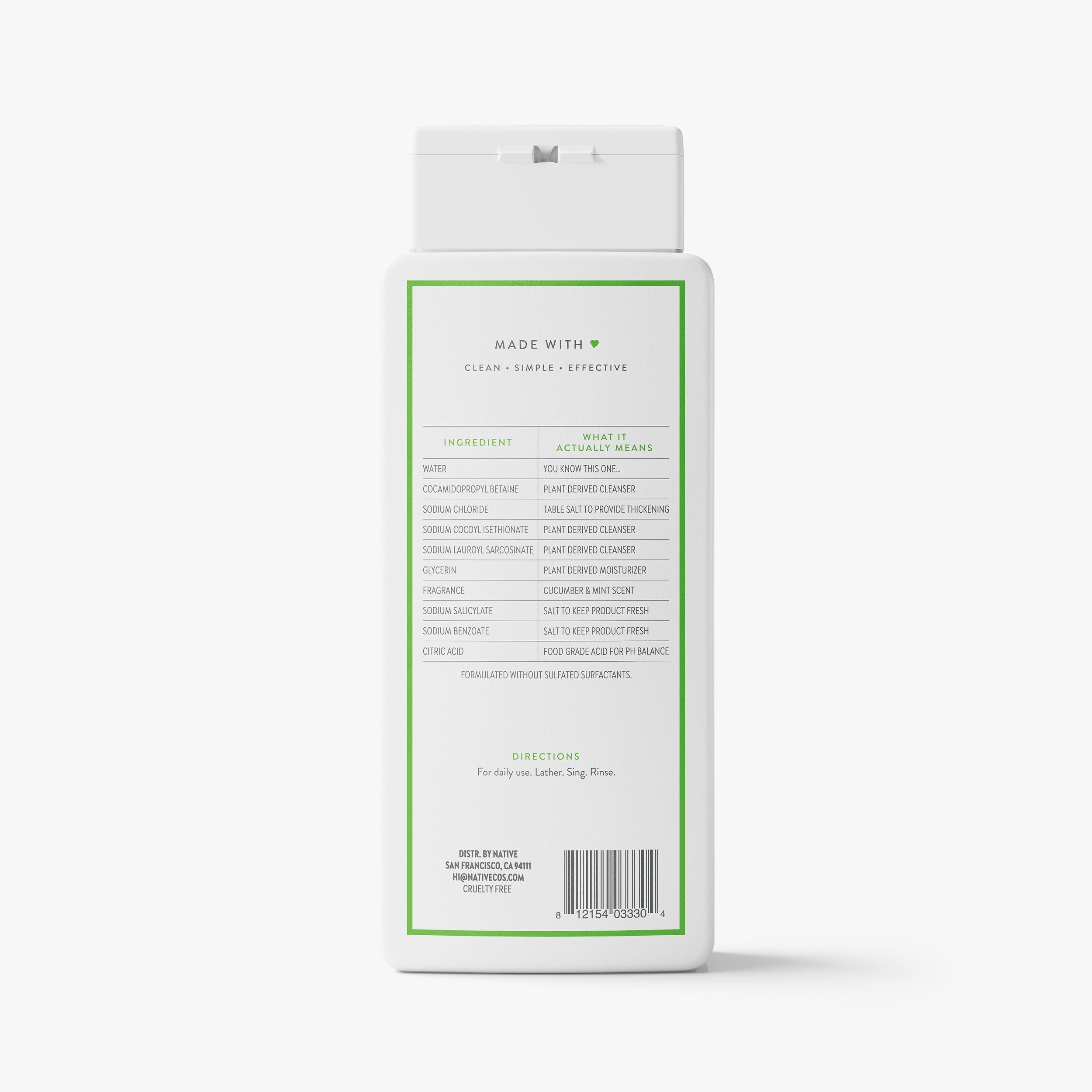 Body Wash Classic Cucumber and Mint 18oz Daily Routine