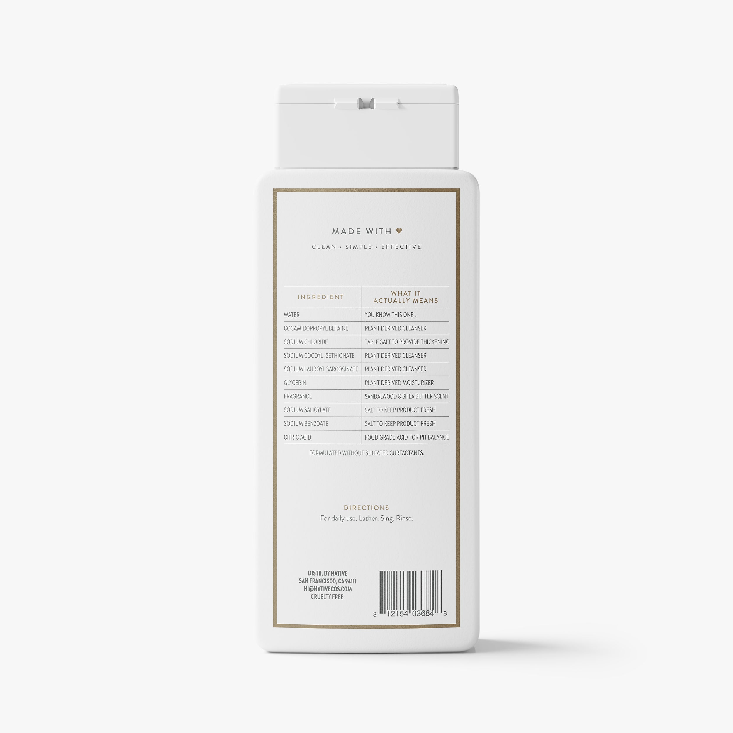 Body Wash Classic Sandalwood and Shea Butter 18oz Daily Routine