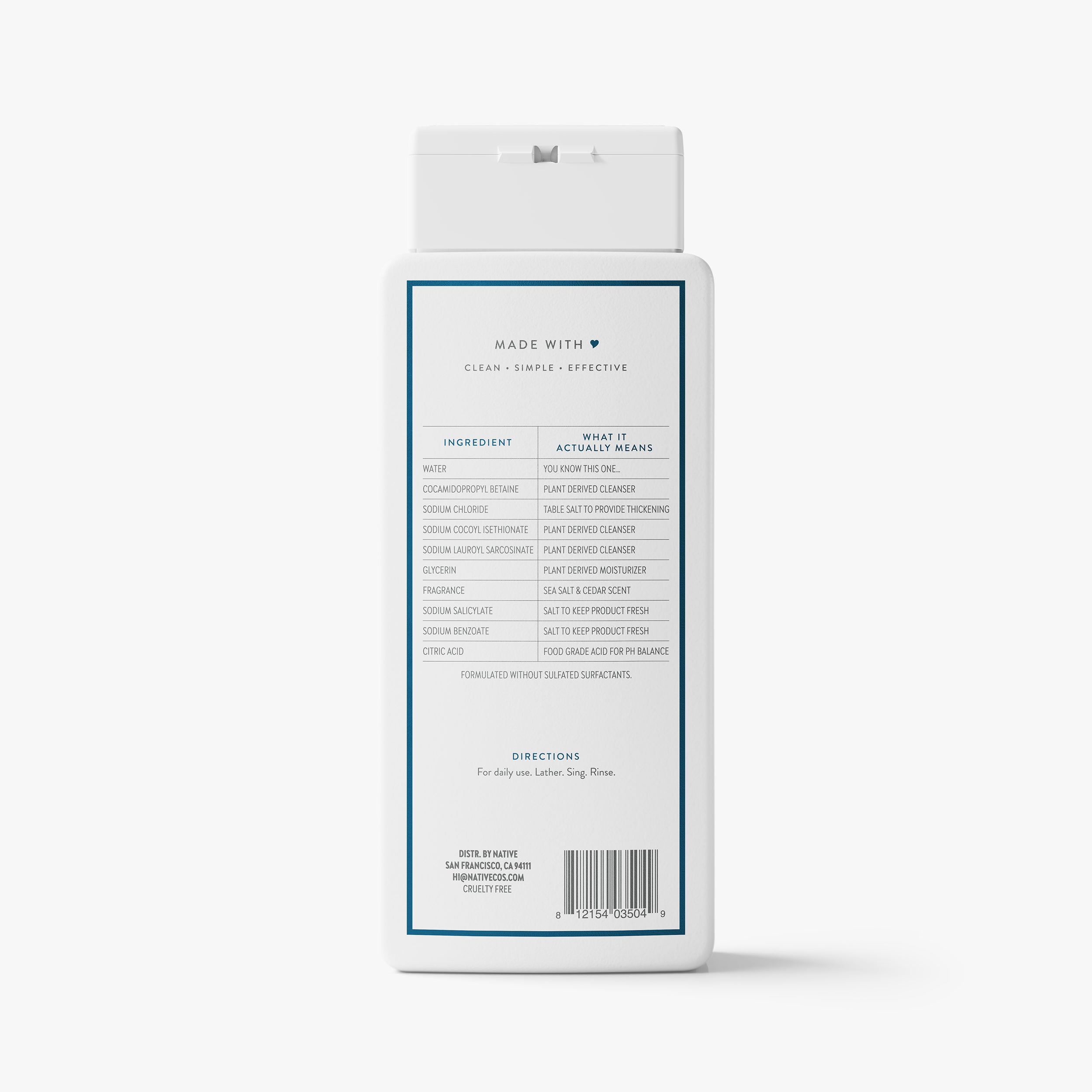 Body Wash Classic Sea Salt and Cedar 18oz Daily Routine
