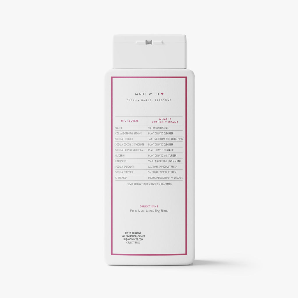Body Wash Classic Vanilla and Cactus Flower 18oz Daily Routine
