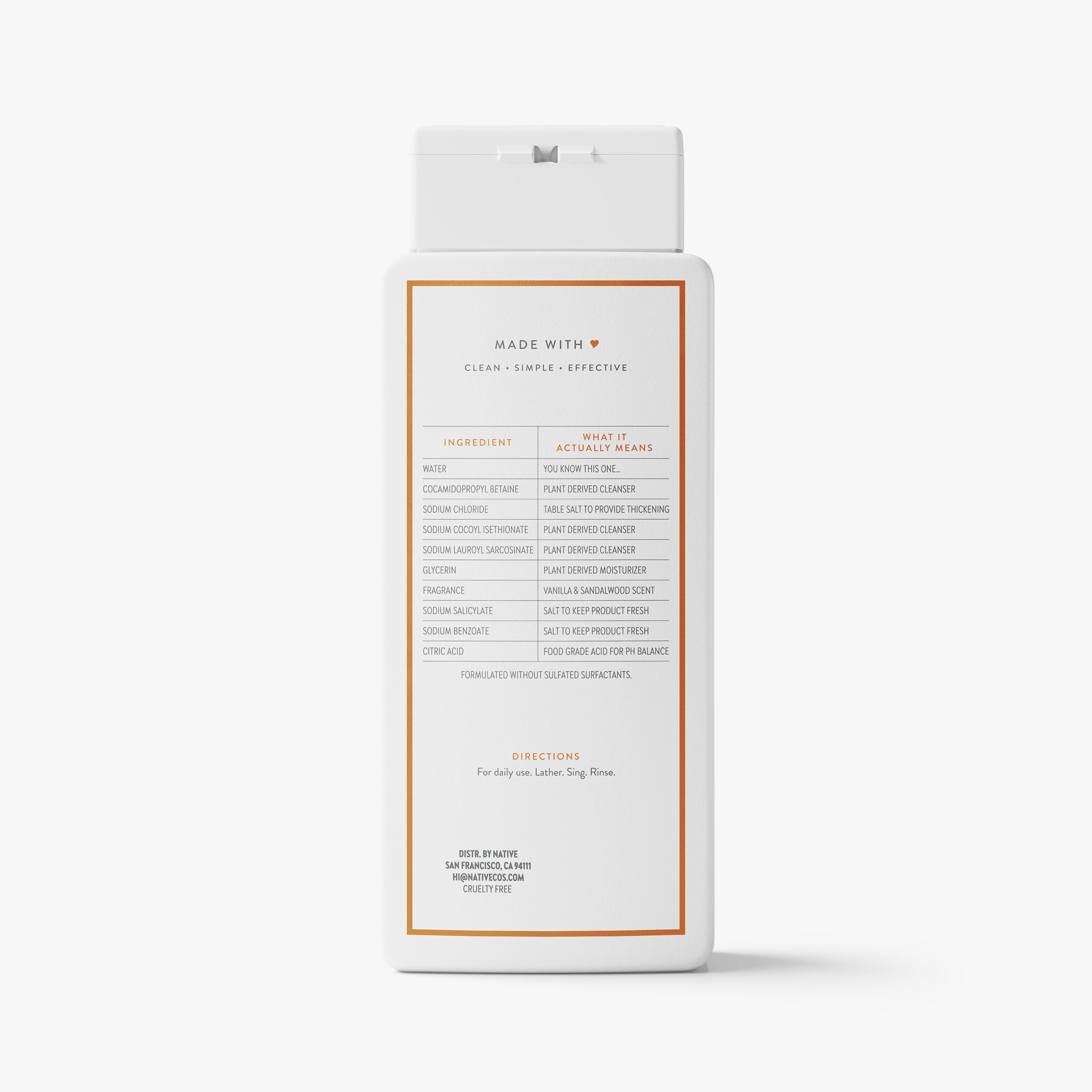 Body Wash Classic Vanilla and Sandalwood 18oz Daily Routine