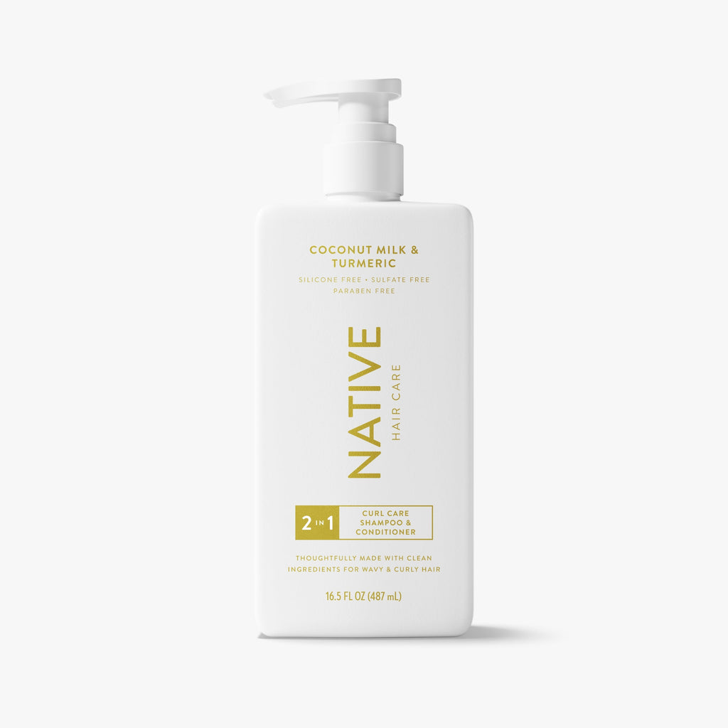 Curl Care 2 in 1 Shampoo and Conditioner Classic Coconut Milk and Turmeric 16.5oz Daily Routine