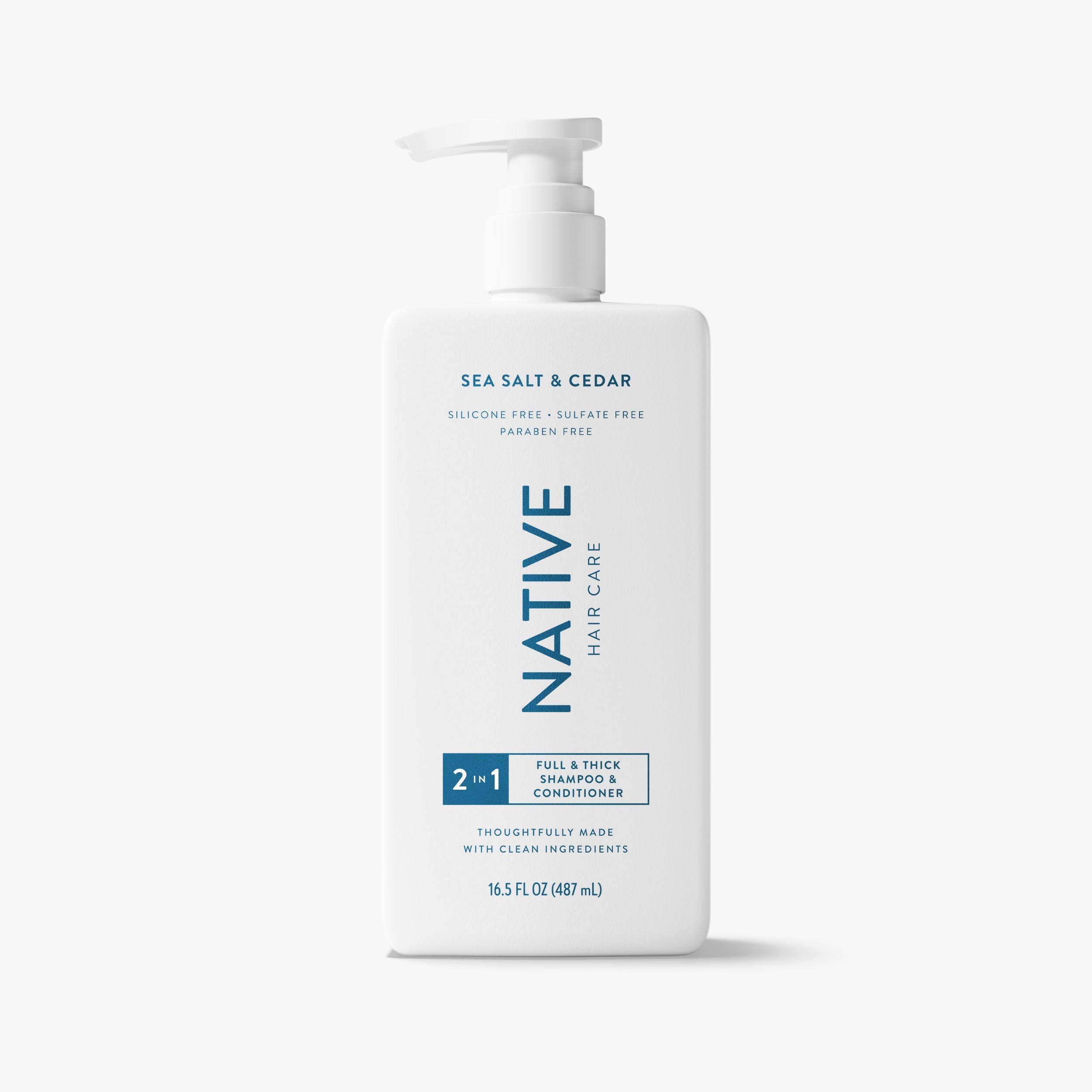 Full and Thick 2 in 1 Shampoo and Conditioner Classic Sea Salt and Cedar 16.5oz Daily Routine