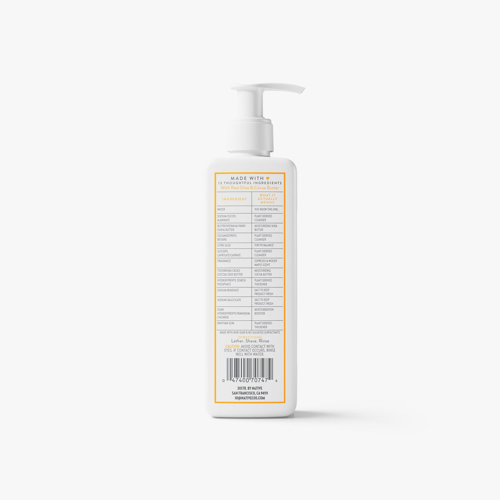 Whole Body Shave Cream Classic Espresso and Woody Maple 7.6oz Daily Routine