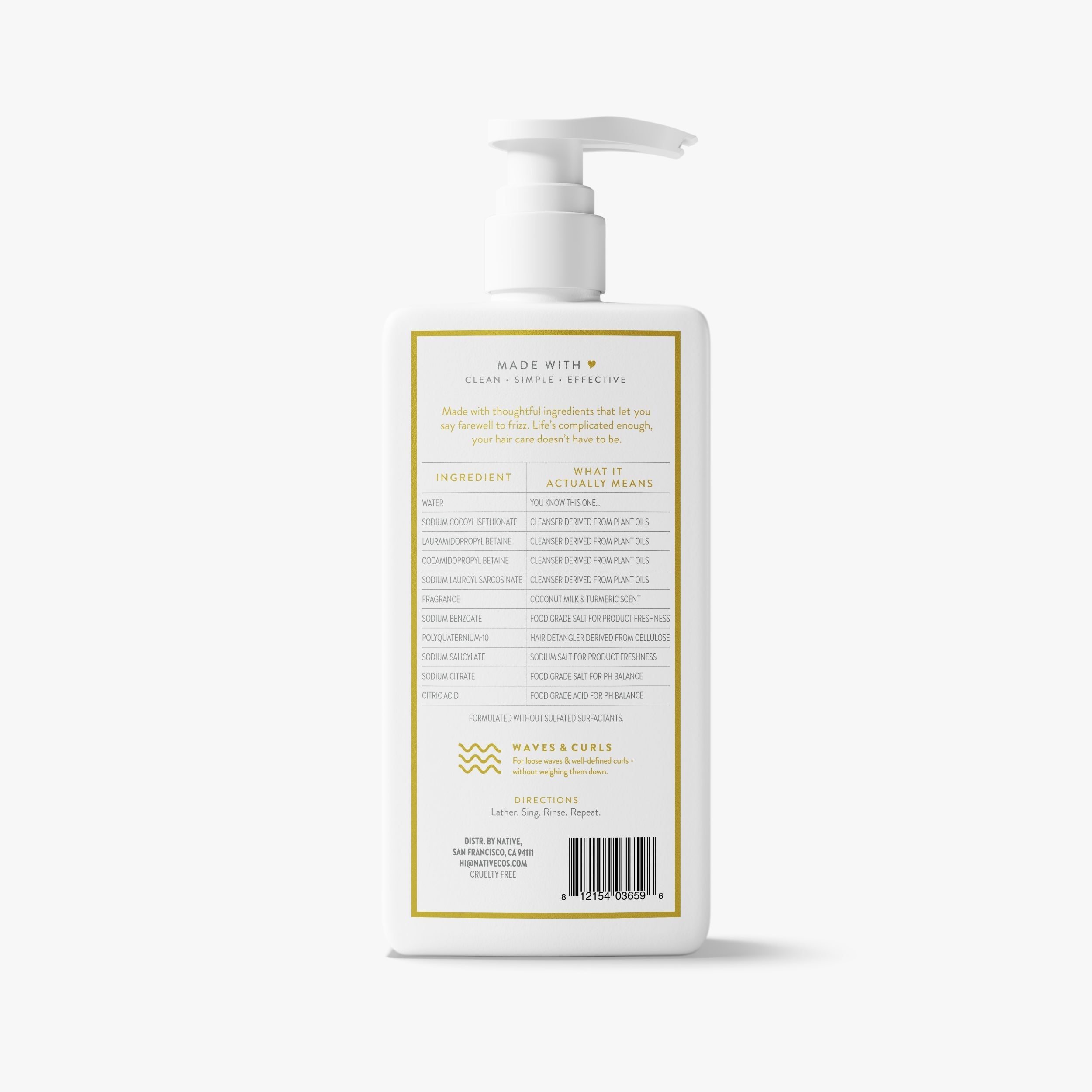 Curl Care 2 in 1 Shampoo and Conditioner Classic Coconut Milk and Turmeric 16.5oz Daily Routine