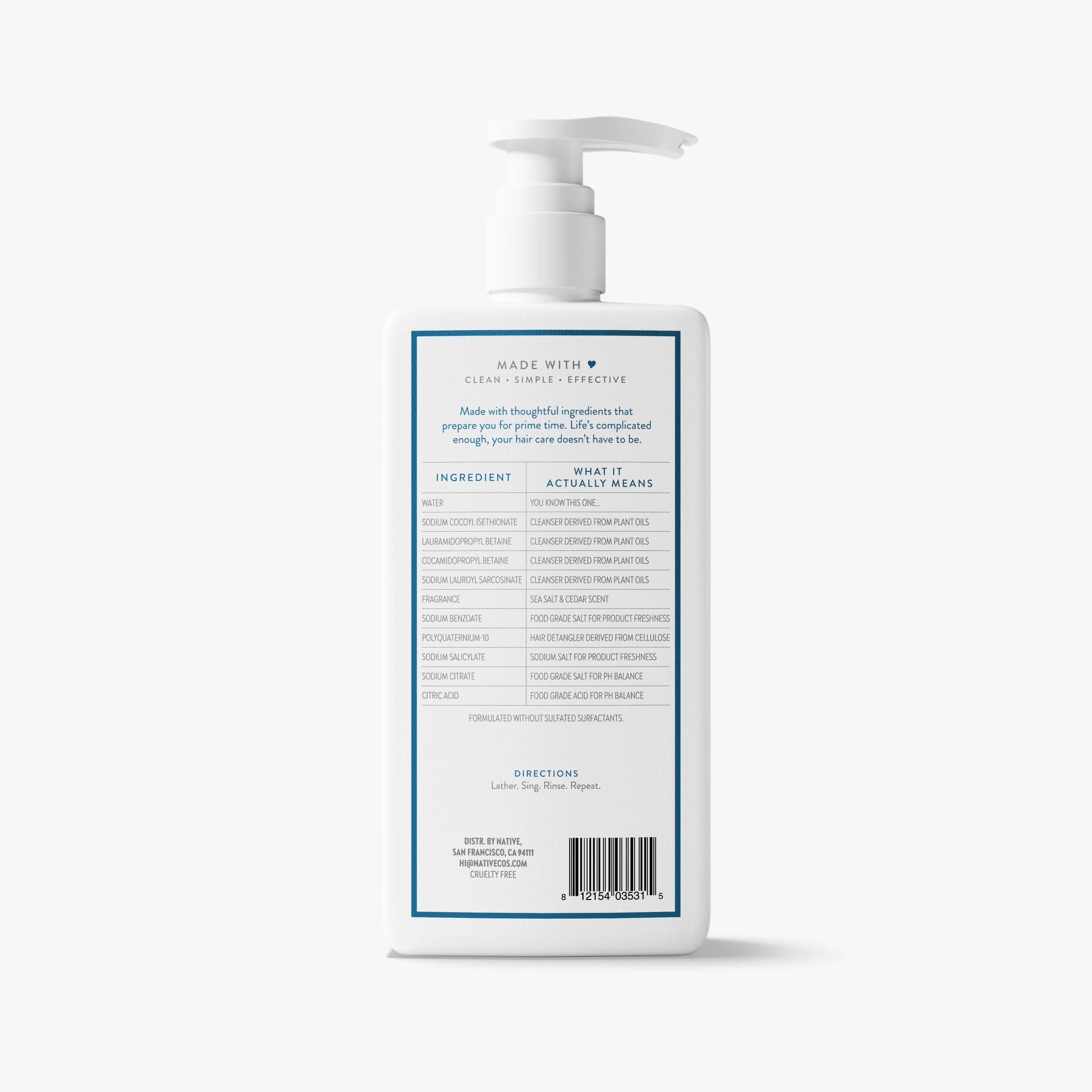 Full and Thick 2 in 1 Shampoo and Conditioner Classic Sea Salt and Cedar 16.5oz Daily Routine
