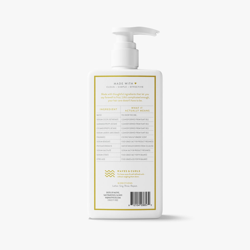 Curl Care Shampoo Classic Coconut Milk and Turmeric 16.5oz Daily Routine