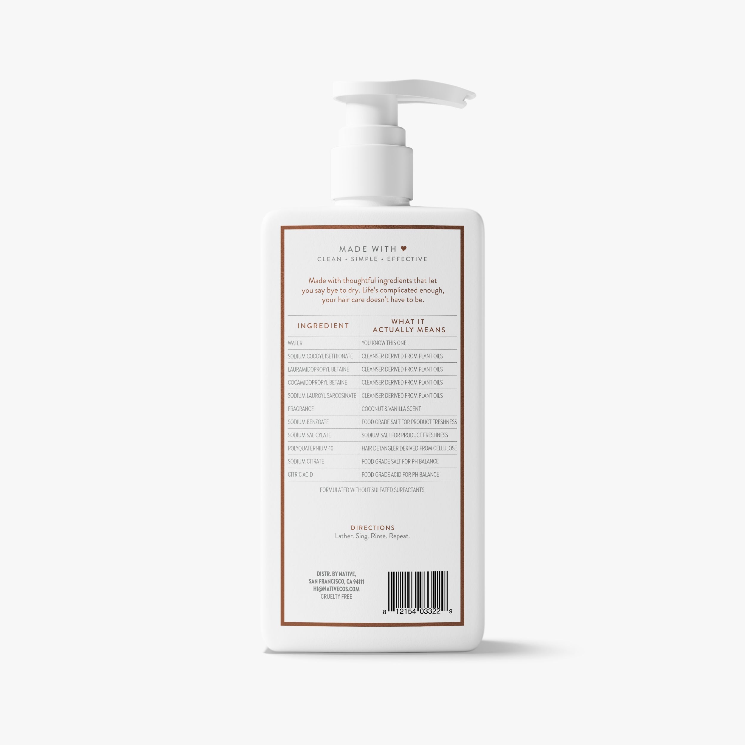Moisturizing Shampoo Classic Coconut and Vanilla 16.5oz Daily Routine