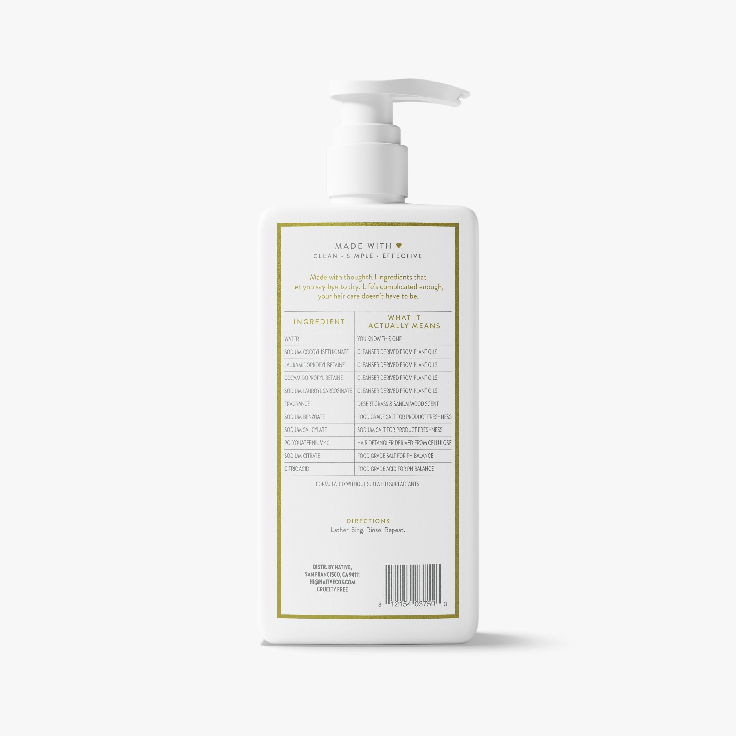 Moisturizing Shampoo Classic Desert Grass and Sandalwood 16.5oz Daily Routine