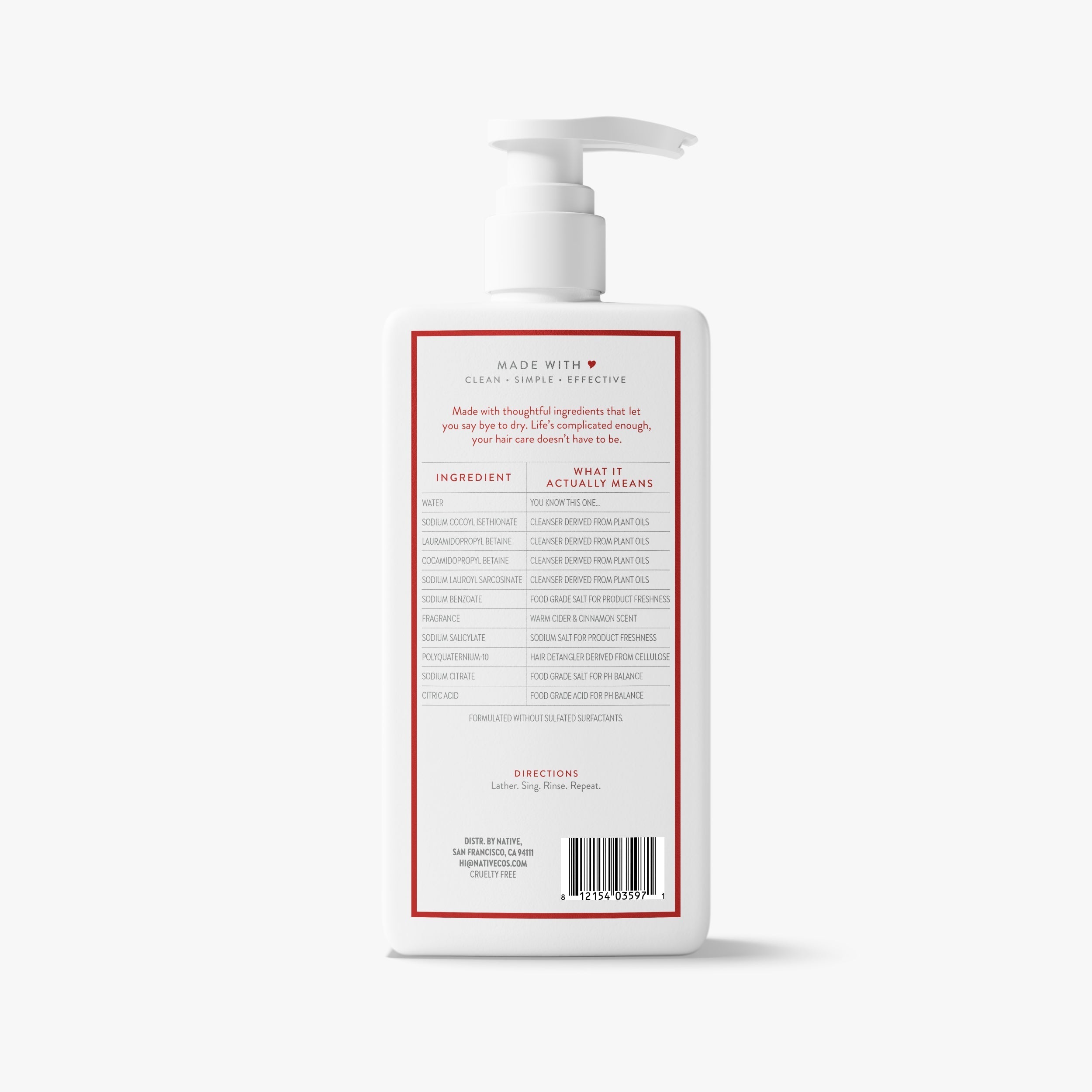 Moisturizing Shampoo Classic Warm Cider and Cinnamon 16.5oz Daily Routine