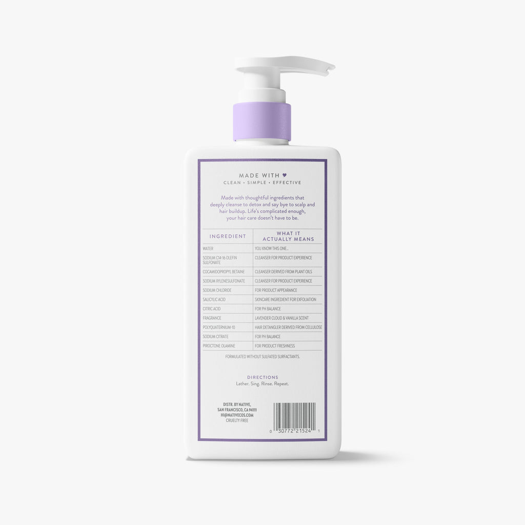 Scalp Clarifying Shampoo Classic Lavender Cloud and Vanilla 16.5oz Daily Routine