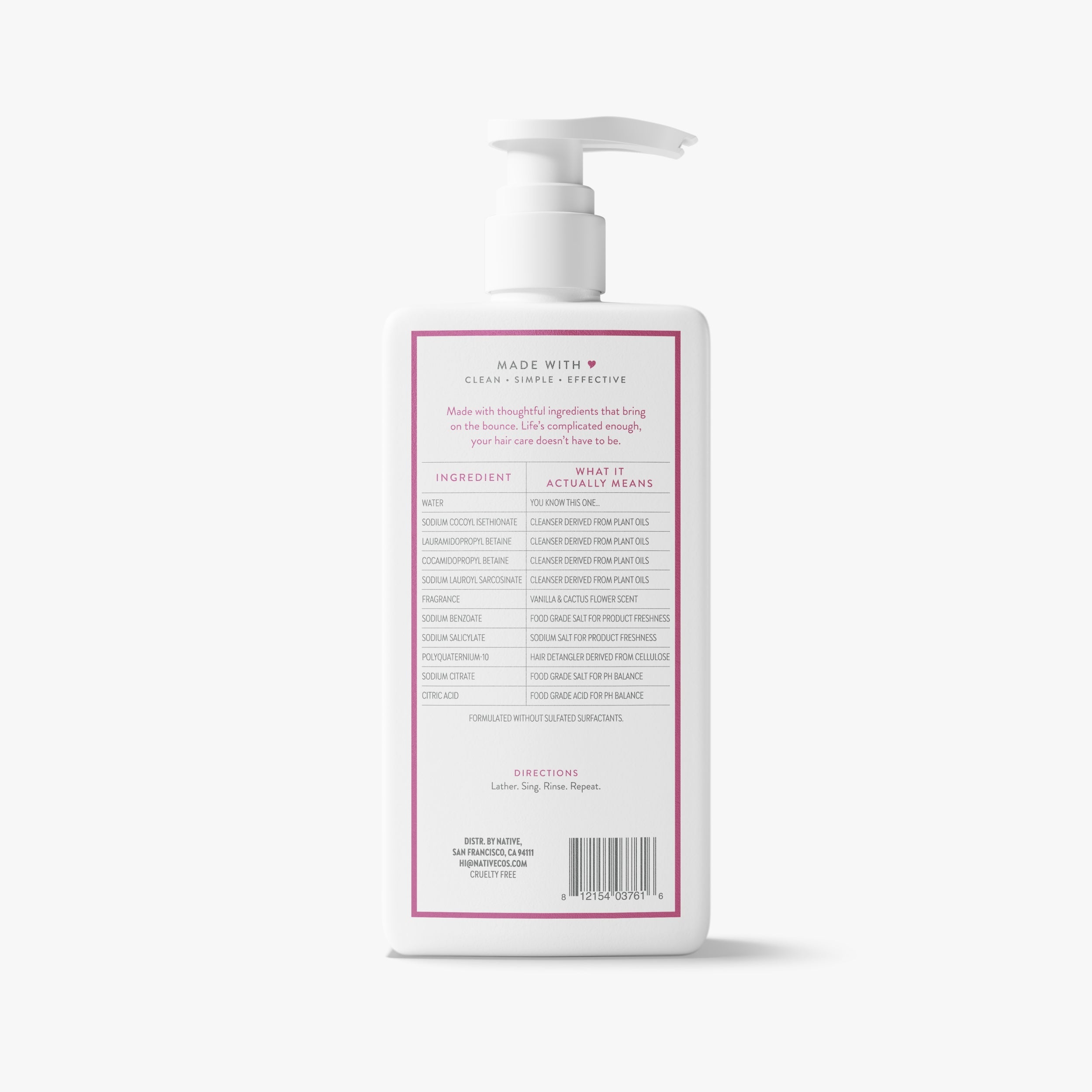 Volumizing Shampoo Classic Vanilla and Cactus Flower 16.5oz Daily Routine
